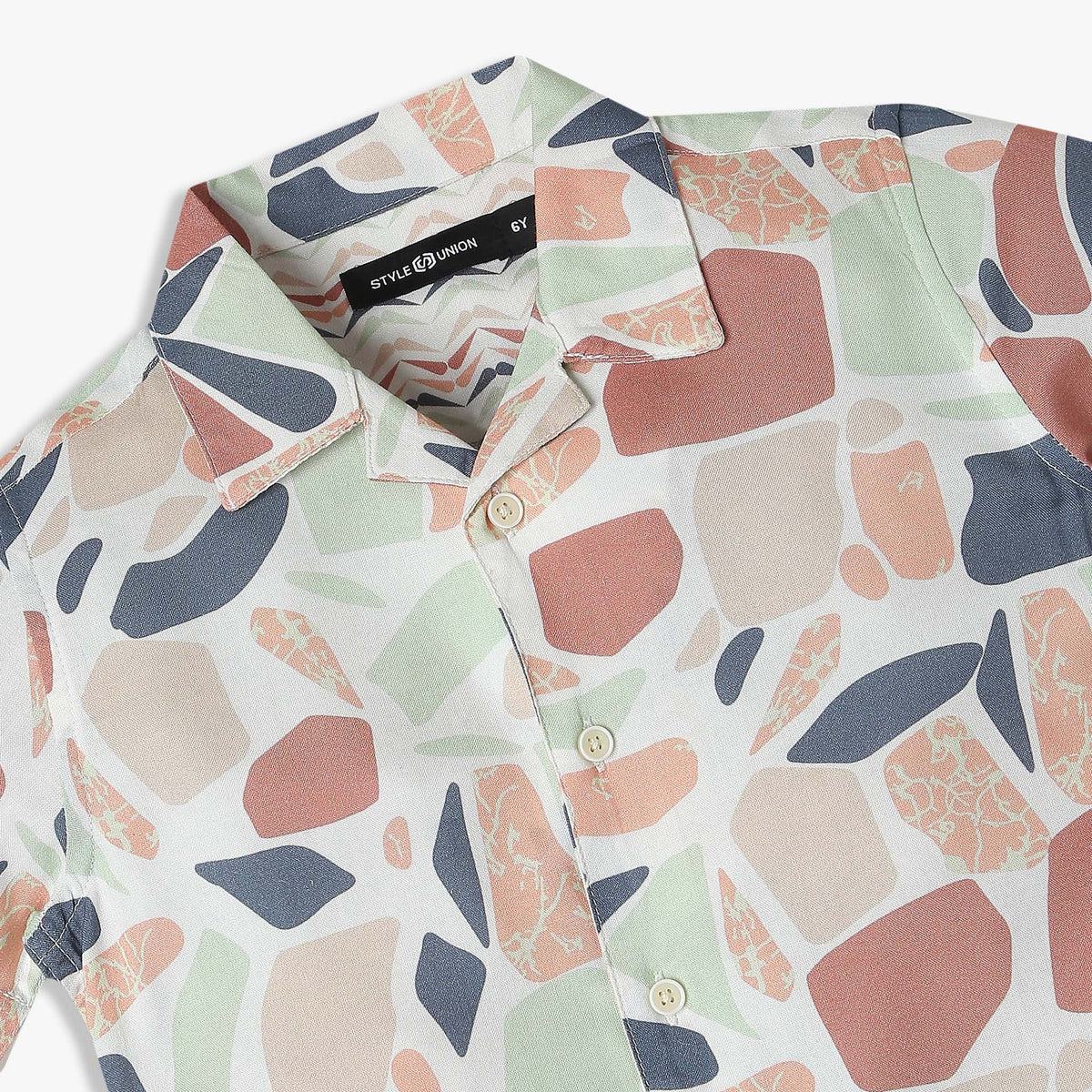 Boys Relaxed Fit Printed Half Sleeve Retreat Shirt