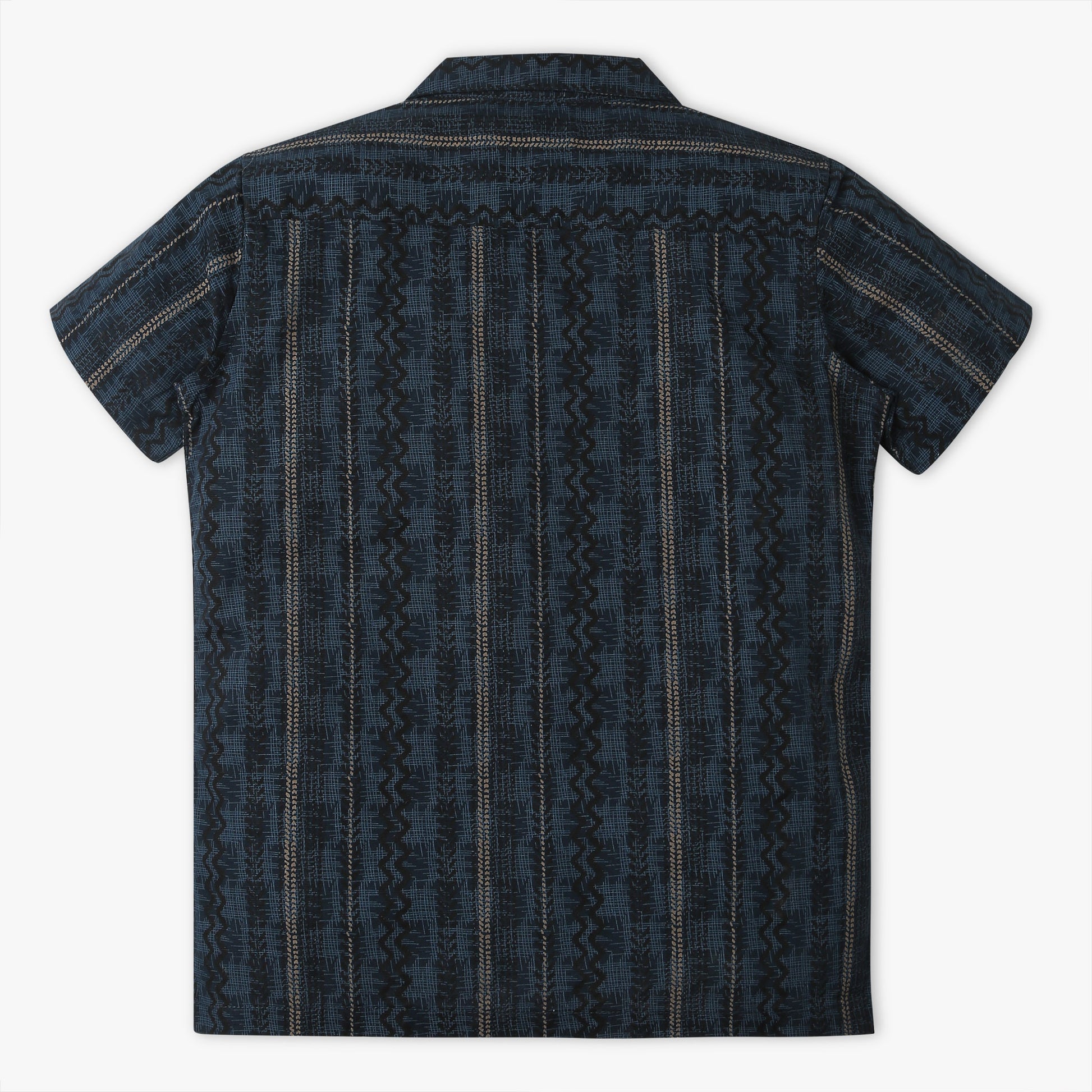 Boys Regular Fit Printed Camp Collar Shirt