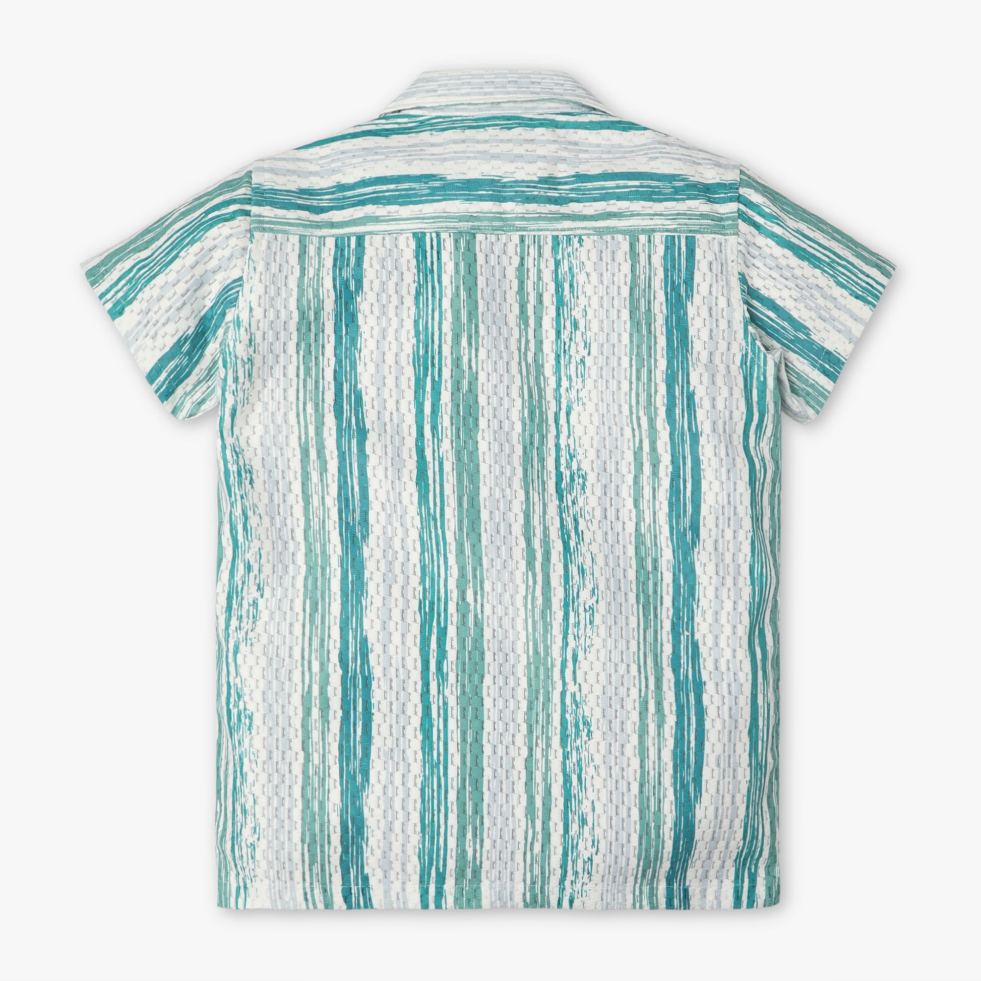 Boys Regular Fit Striped Camp Collar Half Sleeve Shirt