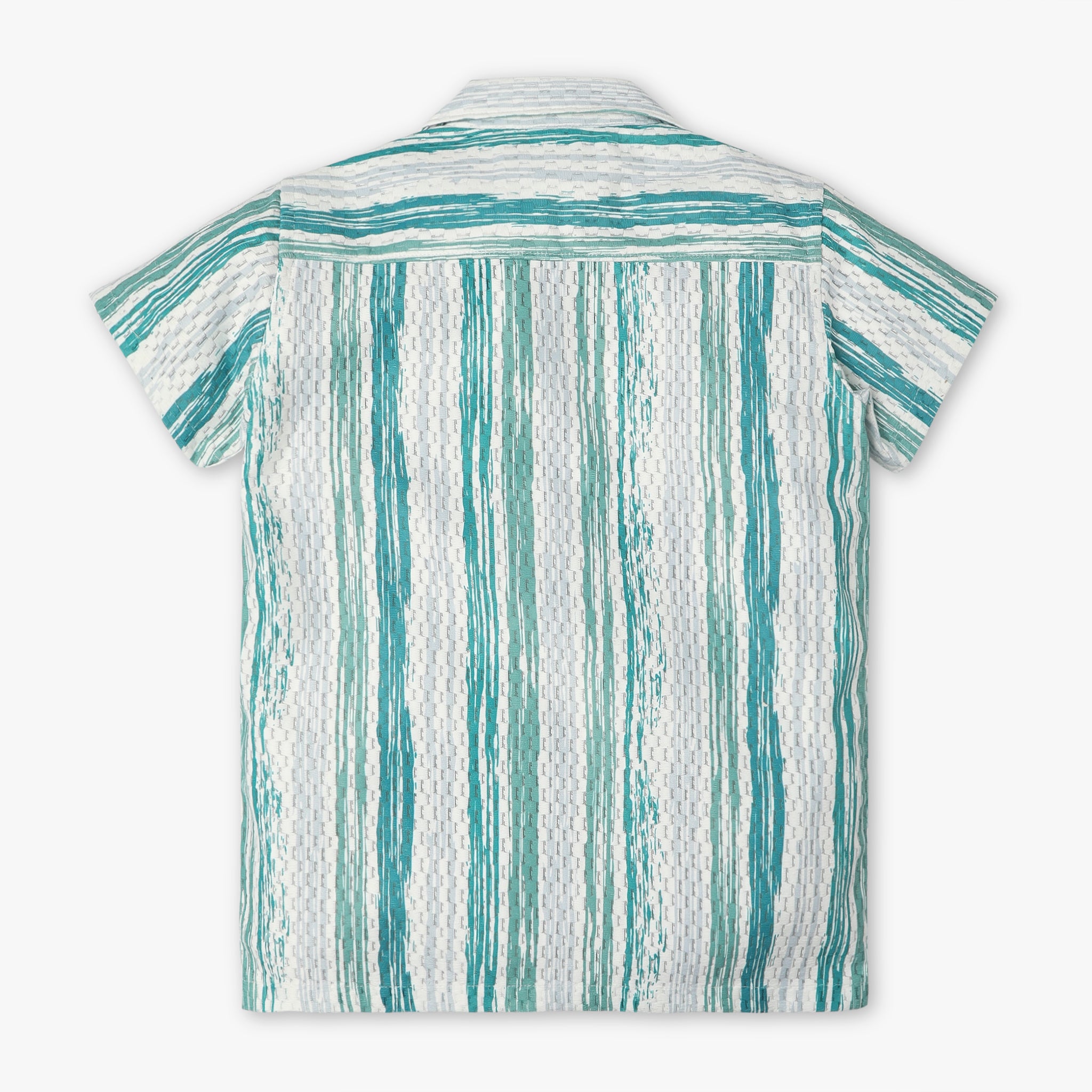 Boys Regular Fit Striped Camp Collar Half Sleeve Shirt