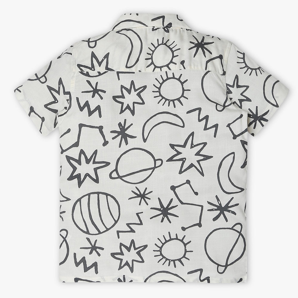 Boys Regular Fit Printed Camp Collar Shirt