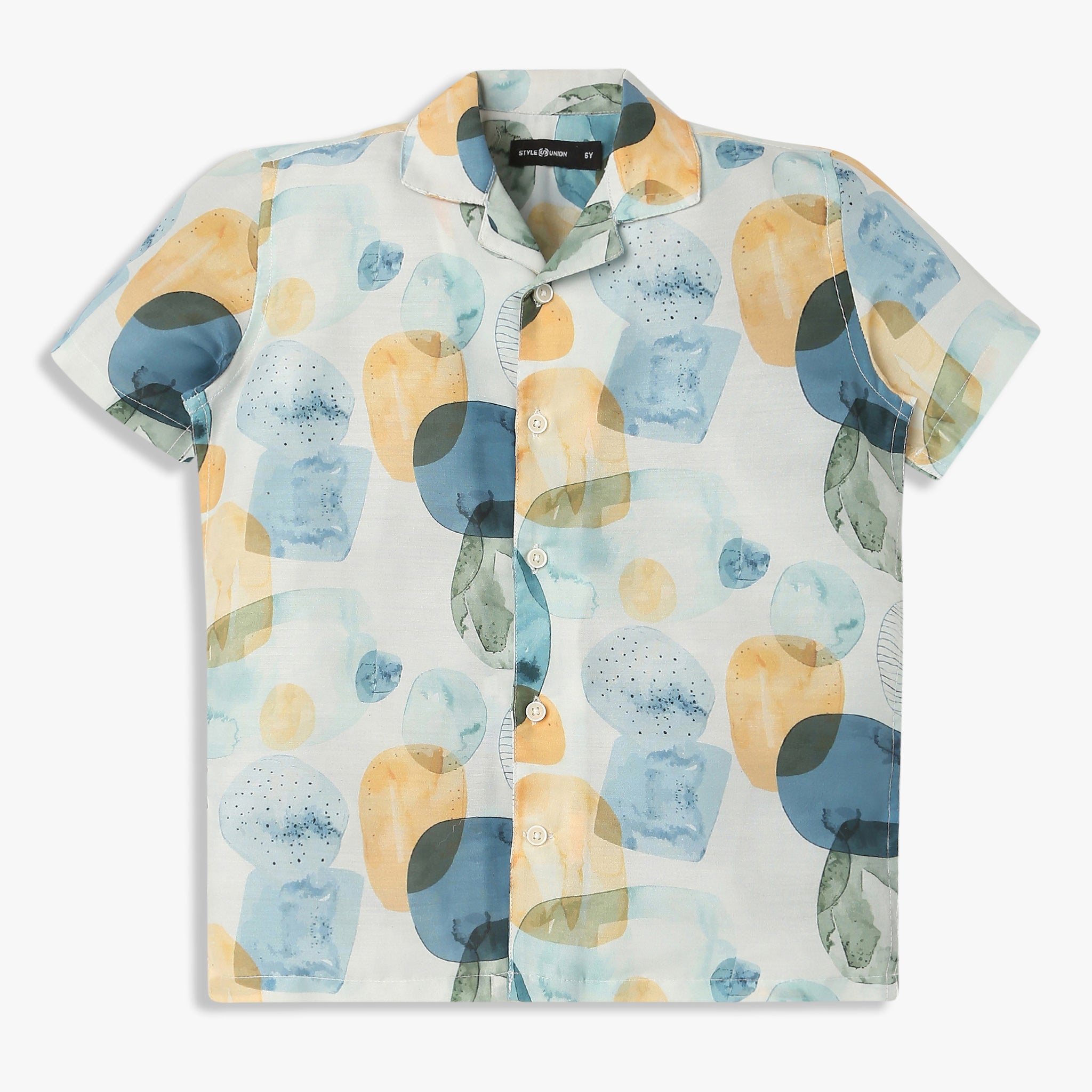 Order Now Boys Print Camp Collar Regular Fit Casual Wear Shirt by Style Union