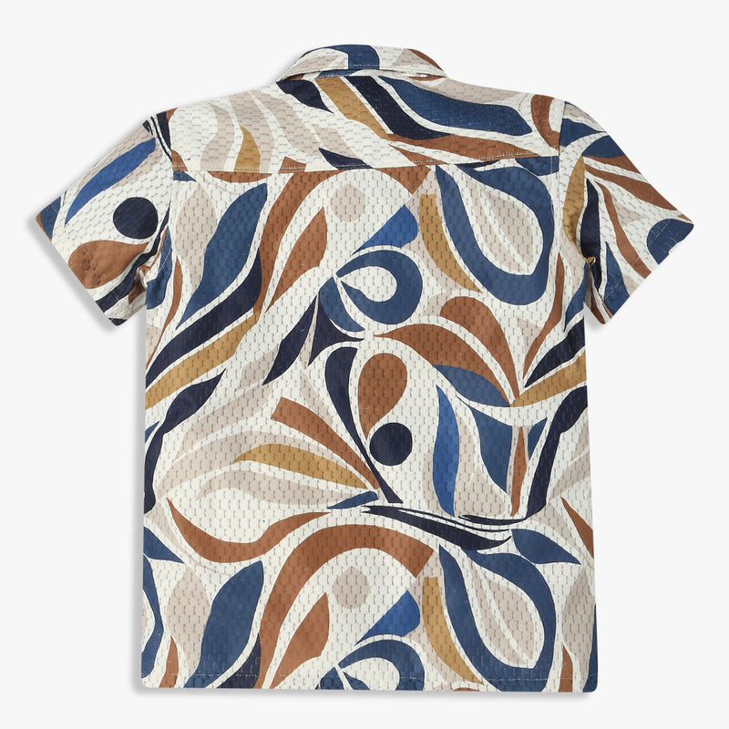 Order Now Boys Print Camp Collar Regular Fit Casual Wear Shirt by Style Union