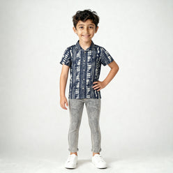 Boys Printed Cuban Shirt