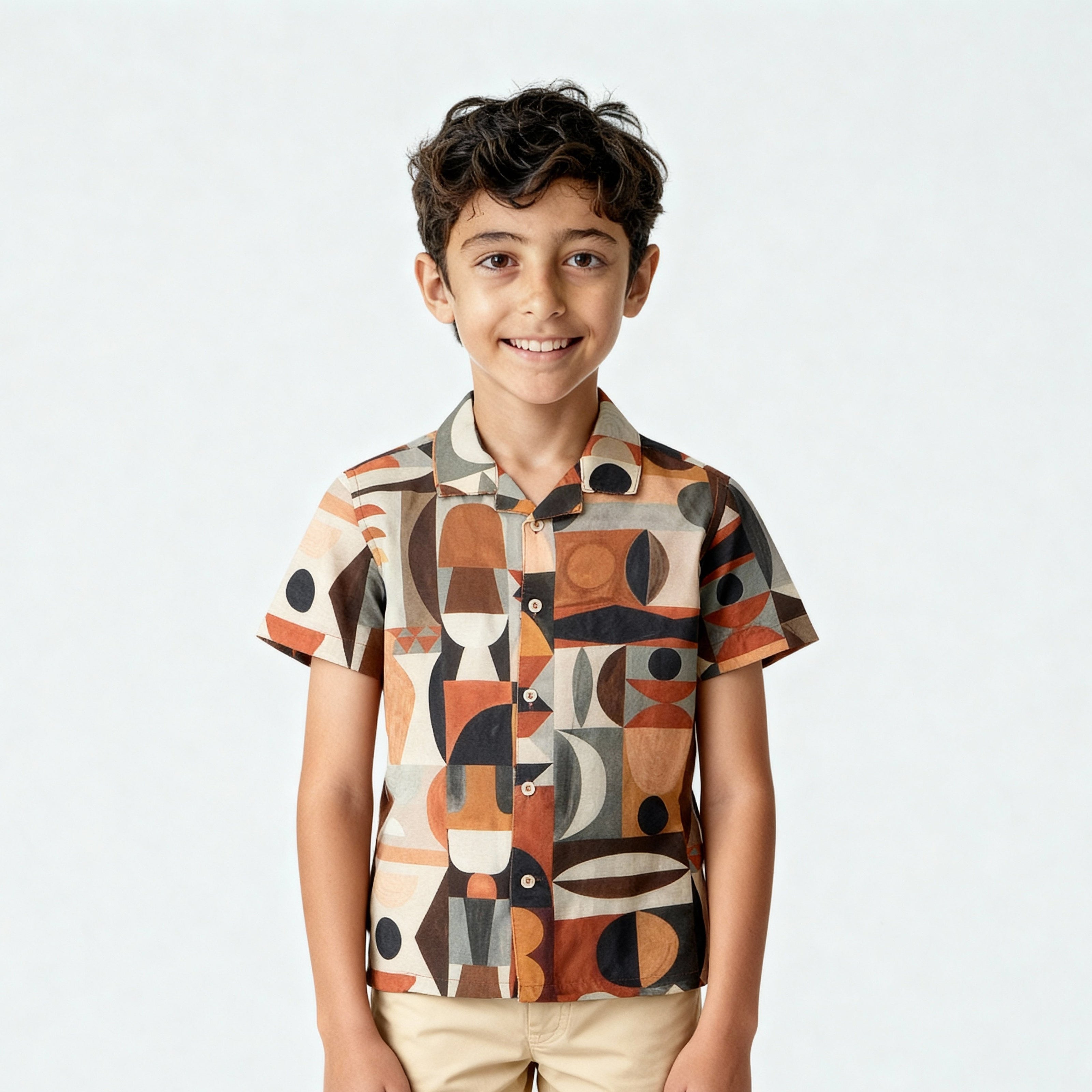Boys Printed Cuban Shirt