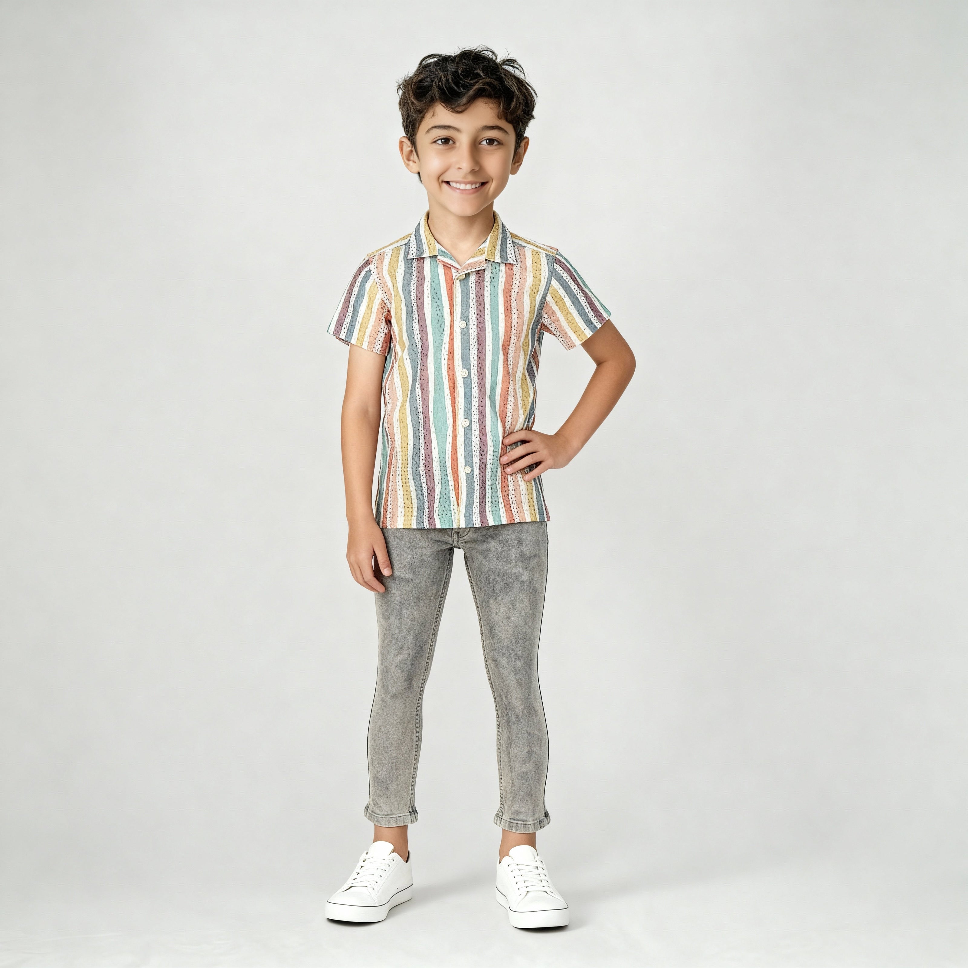 Boys Printed Cuban Shirt