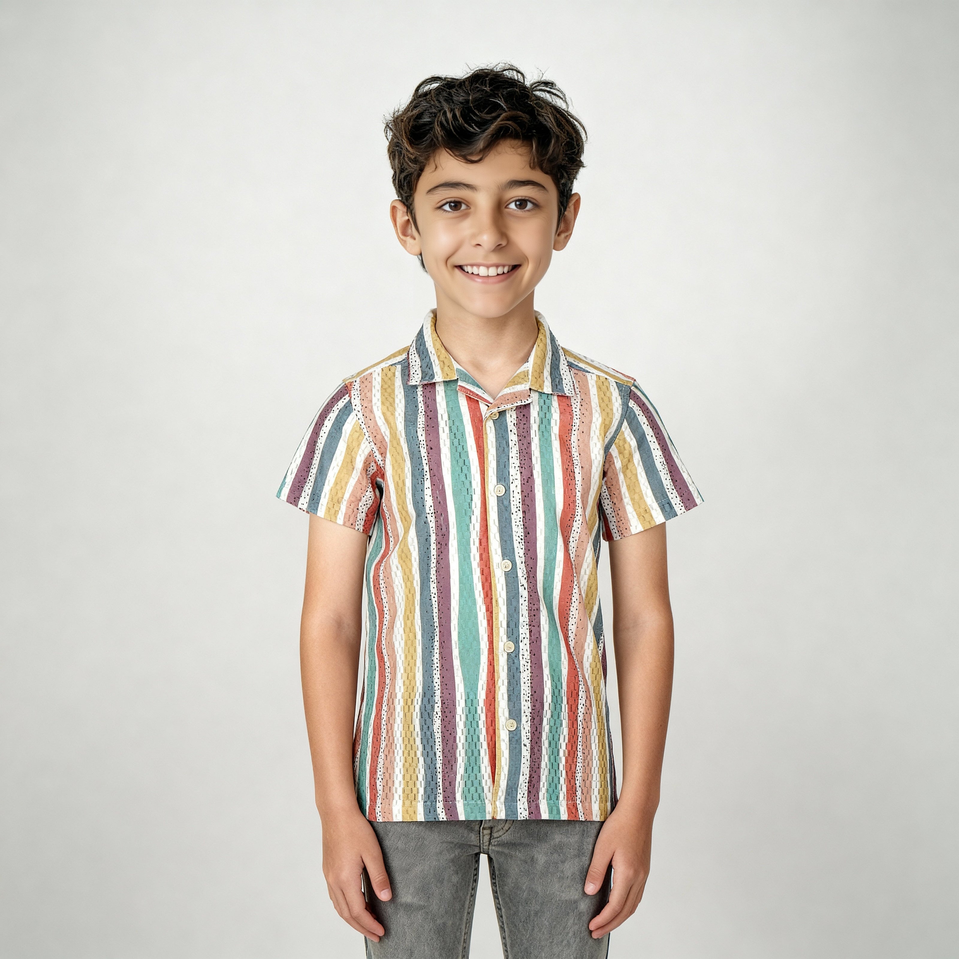 Boys Printed Cuban Shirt