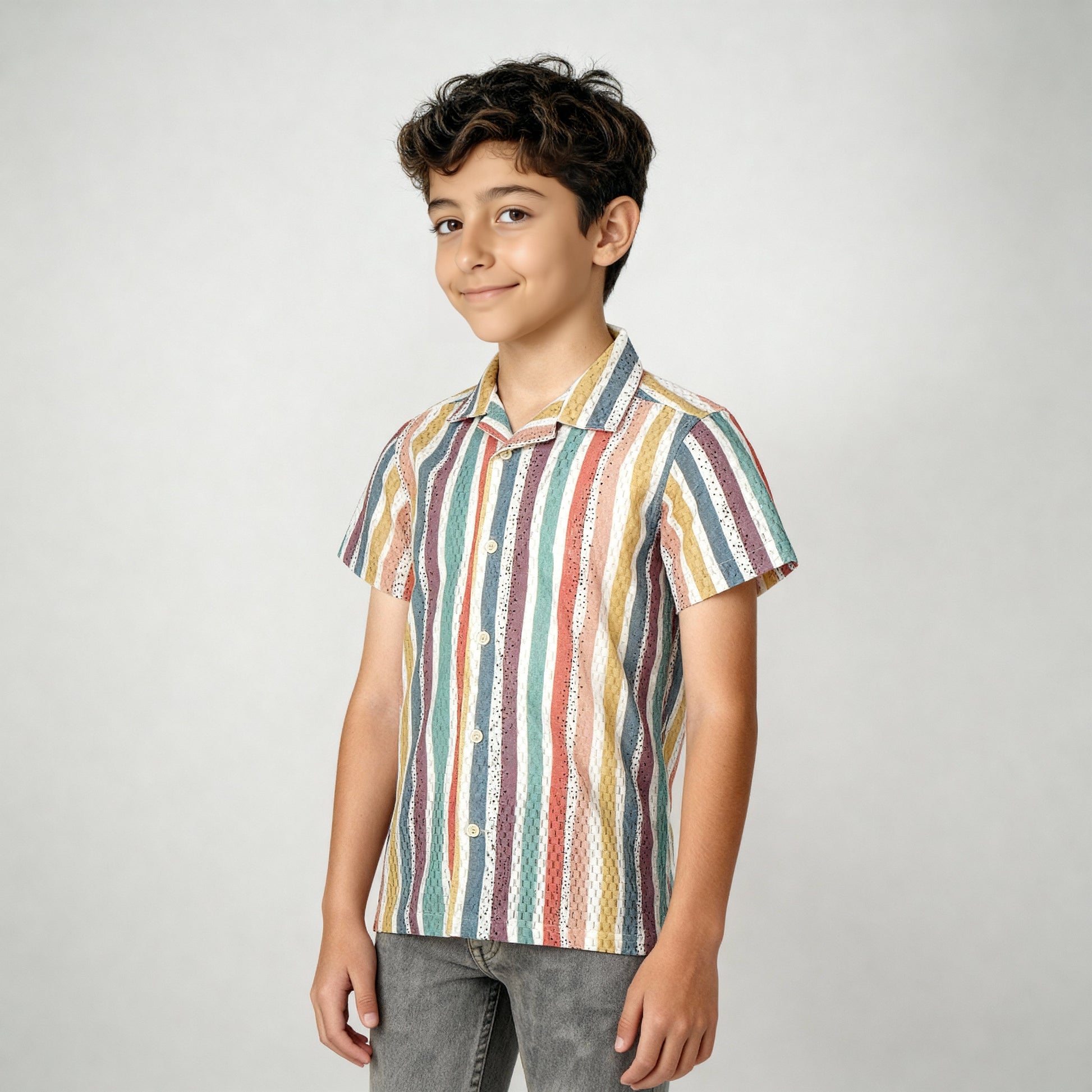 Boys Printed Cuban Shirt
