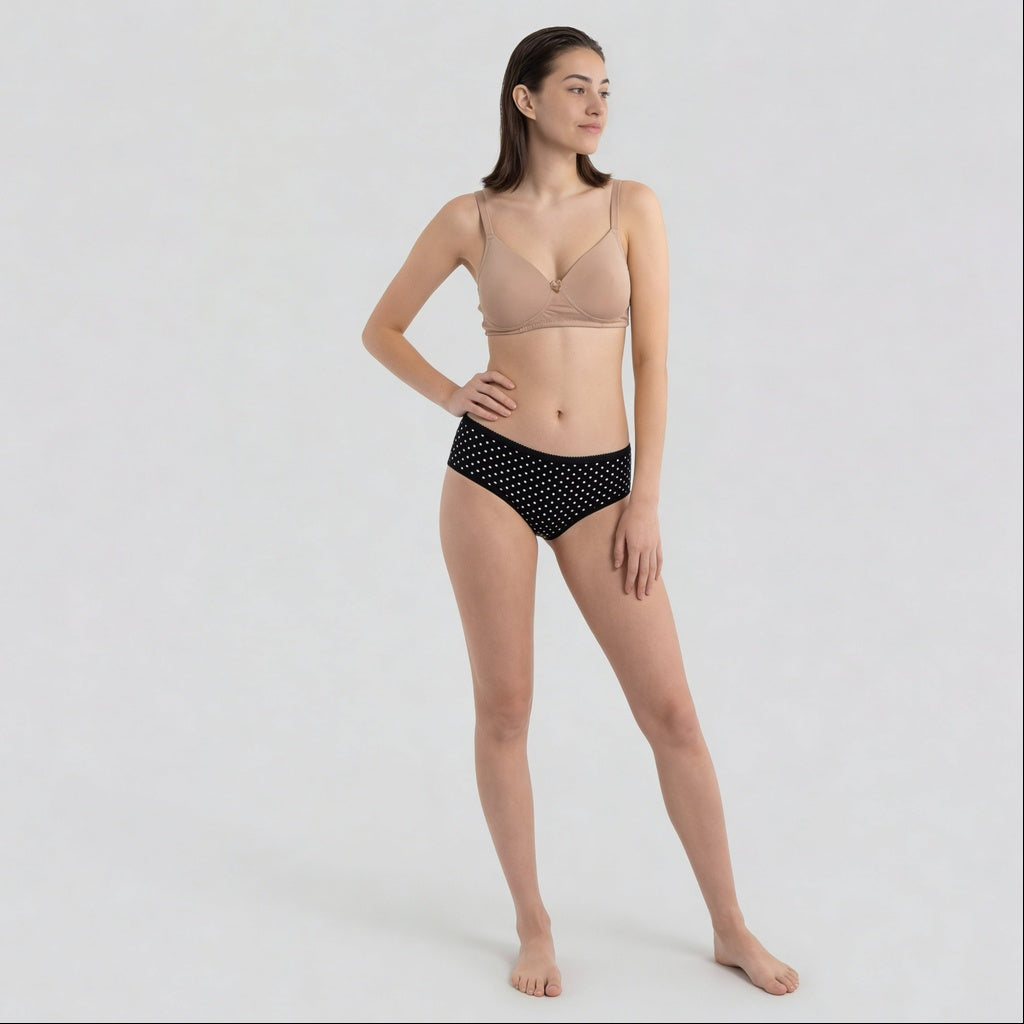 Full Coverage Padded Non Wired Cotton Spandex Tshirt Bra