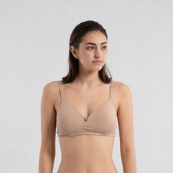 Full Coverage Padded Non Wired Cotton Spandex Tshirt Bra