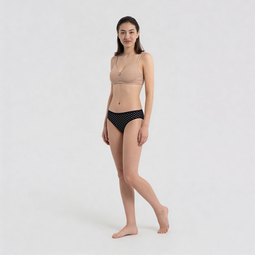 Full Coverage Padded Non Wired Cotton Spandex Tshirt Bra