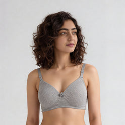Full Coverage Padded Non Wired Cotton Spandex Tshirt Bra
