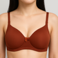 Full Coverage Padded Non Wired Nylon Spandex Tshirt Bra