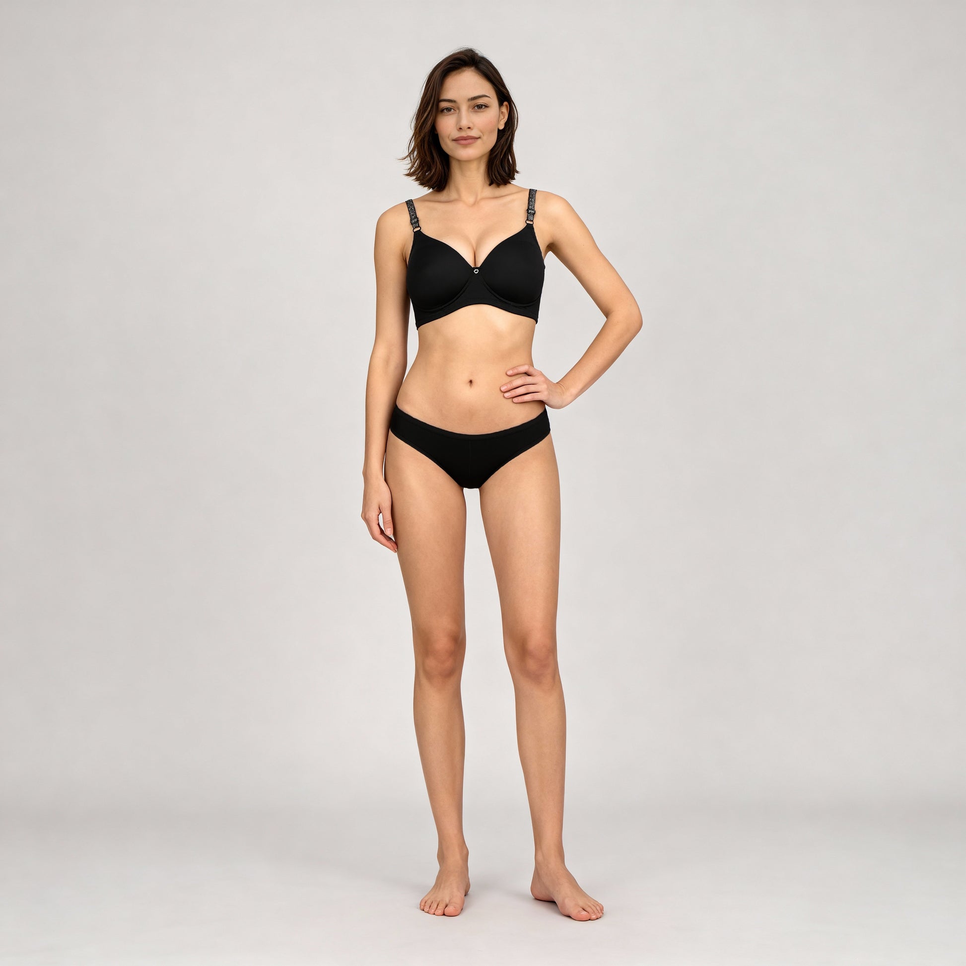 Full Coverage Padded With Shiny Strap Bra