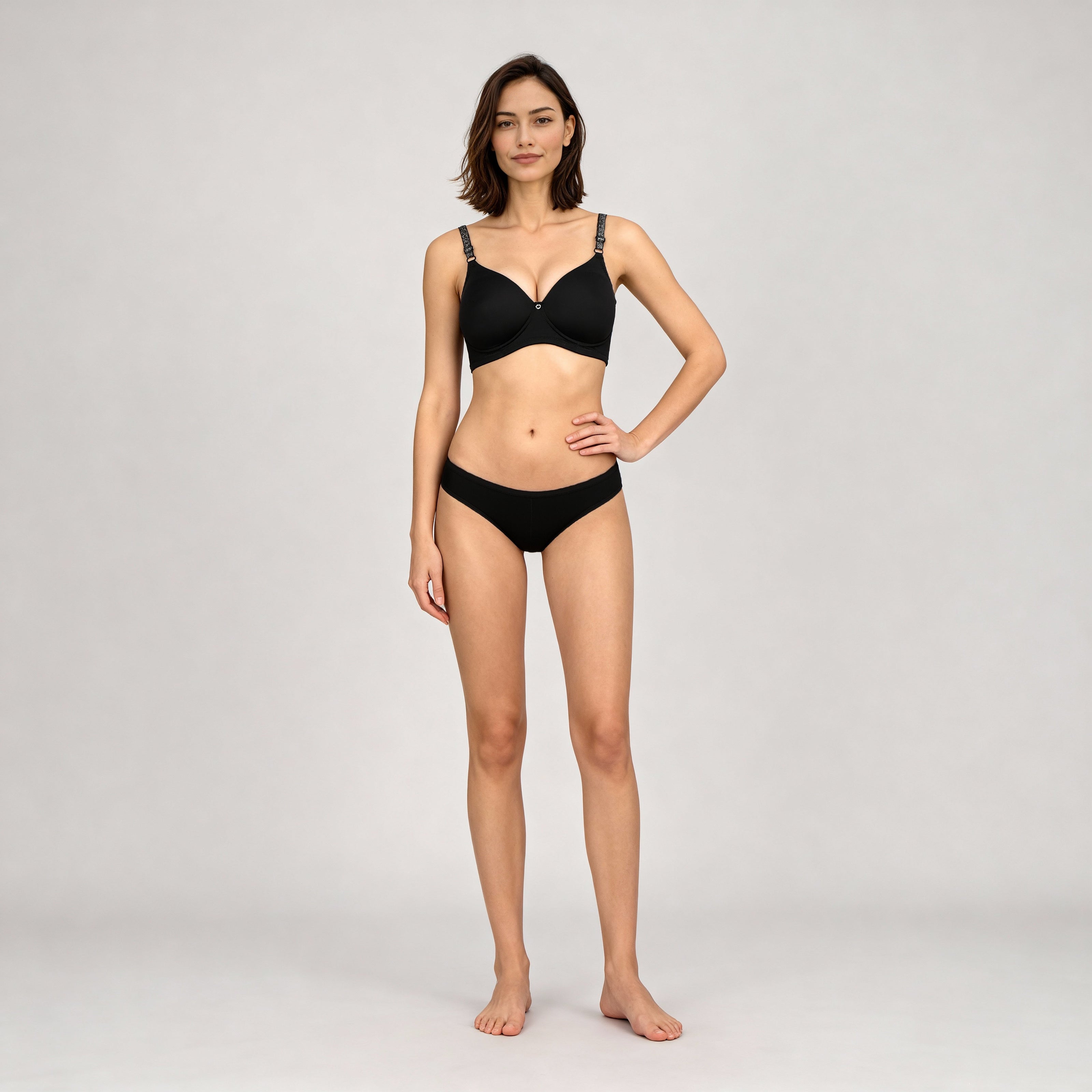 Full Coverage Padded With Shiny Strap Bra