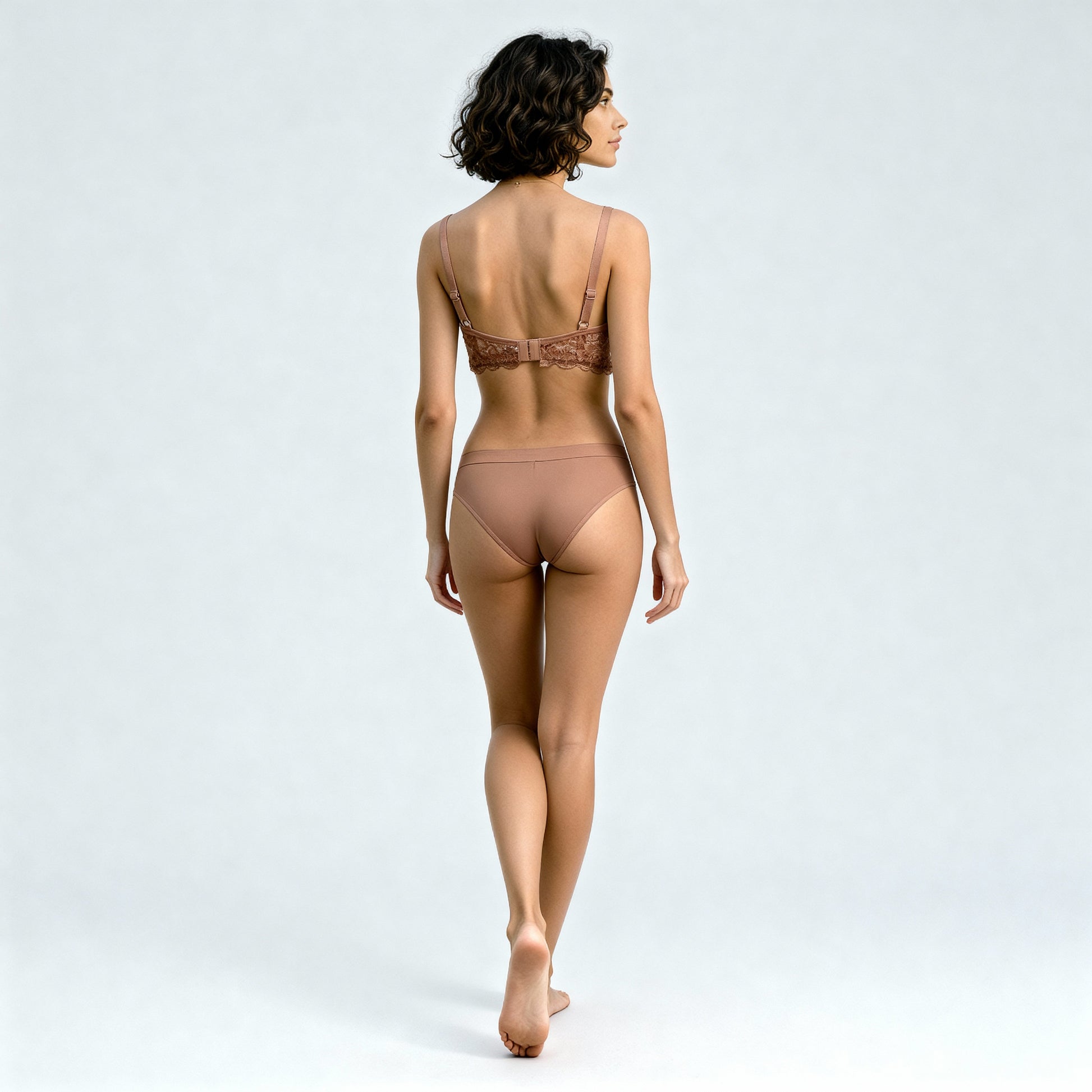 Padded Lace Trim Bra with Adjustable Straps