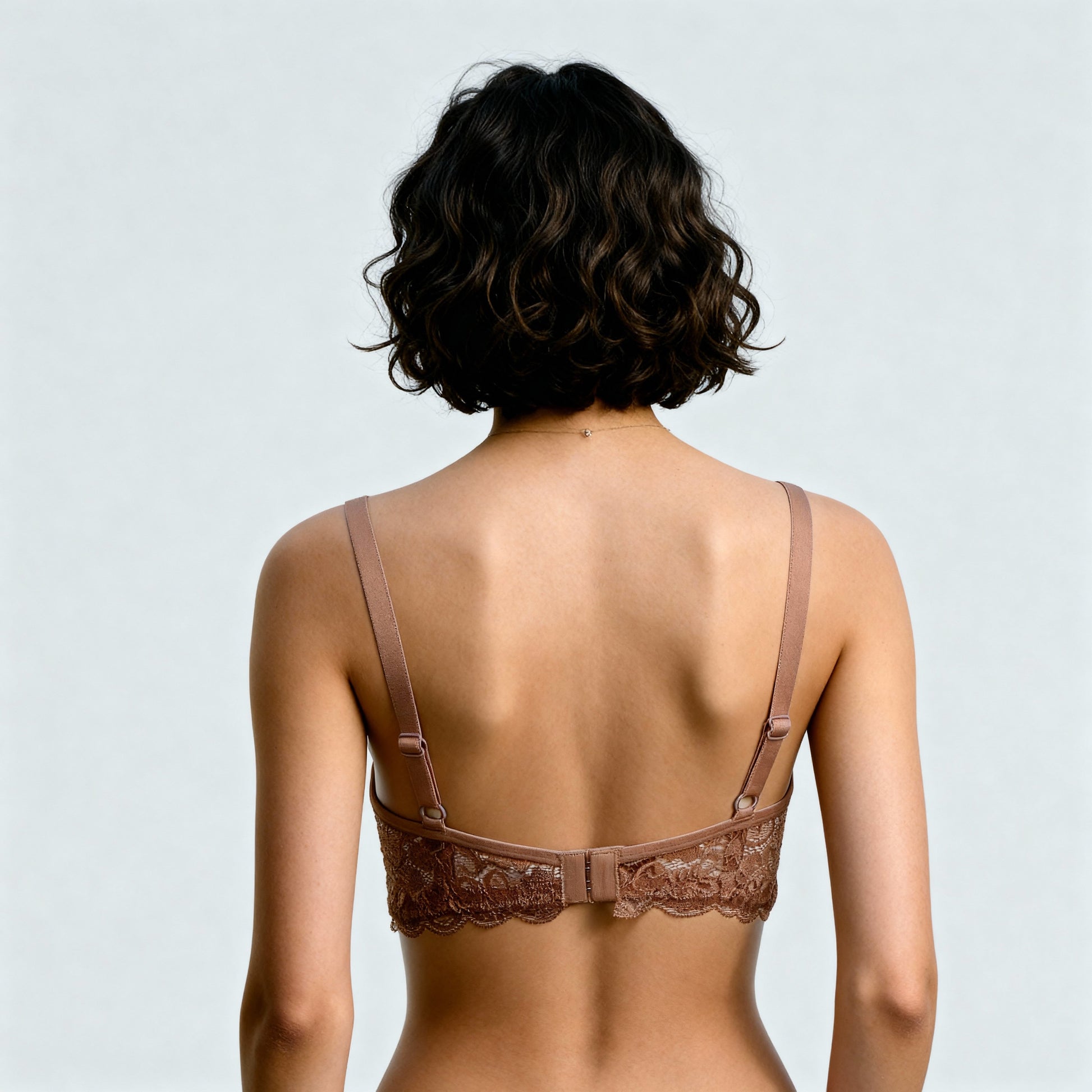 Padded Lace Trim Bra with Adjustable Straps