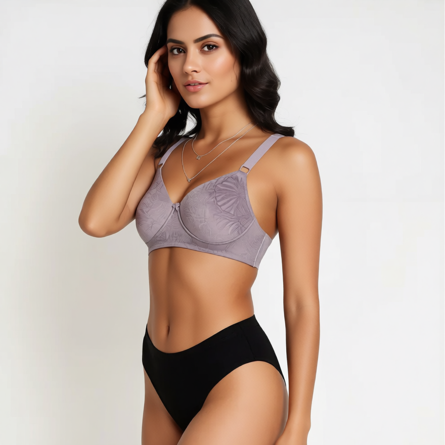 Full Coverage Plain Underwire Lace Bra