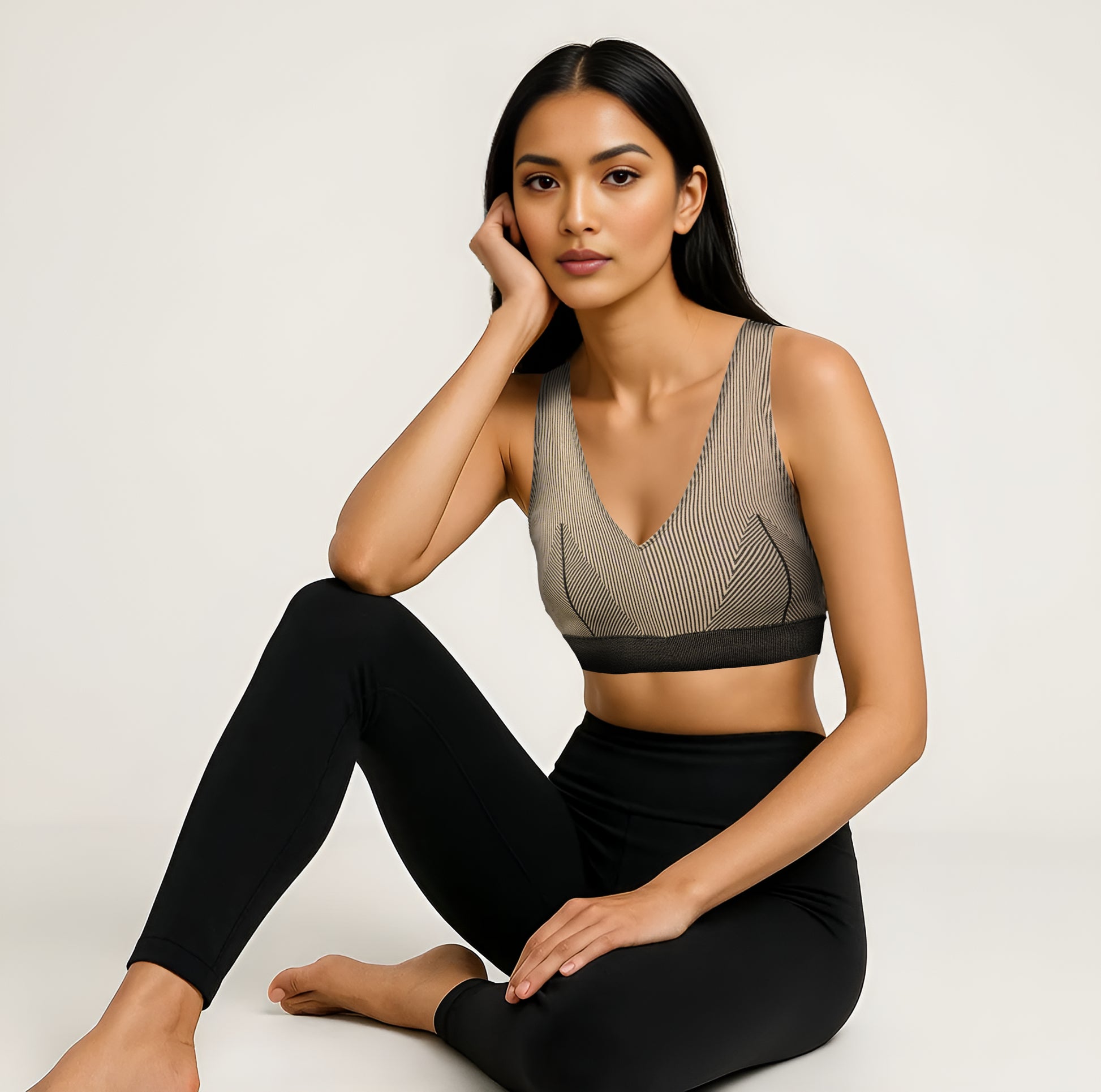 Seamless Beginner Cami With Plunge Neck Line Bra