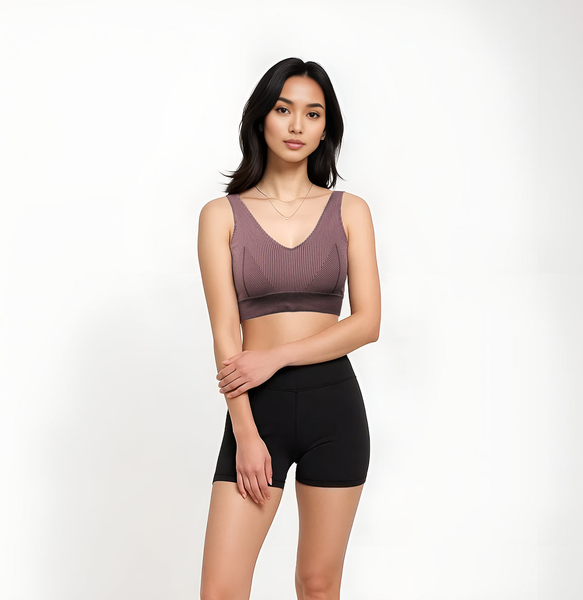 Seamless Beginner Cami With Plunge Neck Line Bra