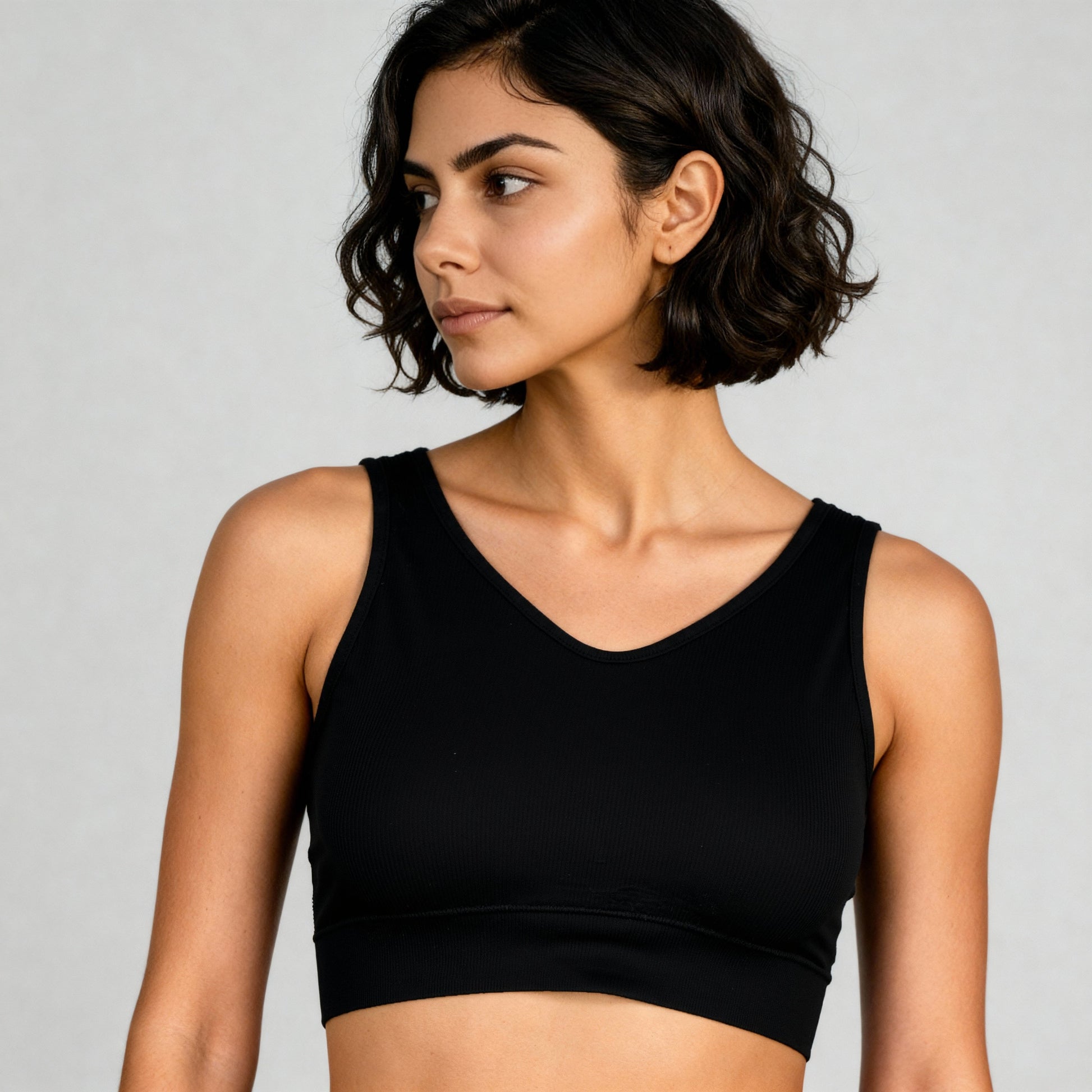 Full Coverage Seamless V-Neck Tank Bra
