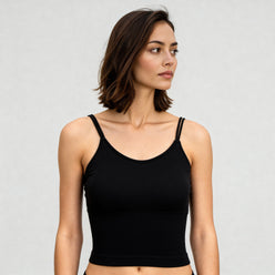Full Coverage Seamless Ribbed Cami With Pads Bra