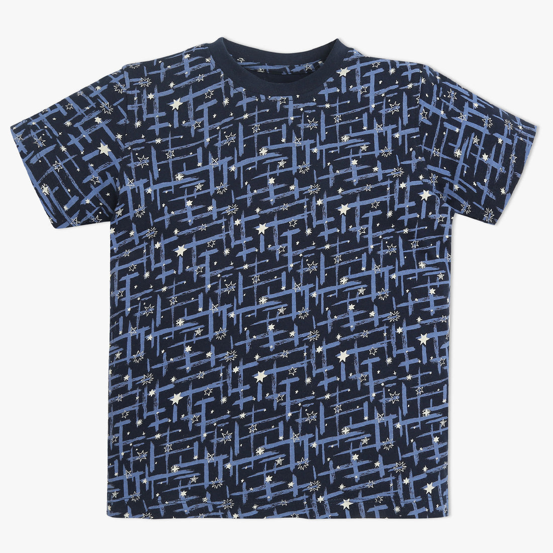 Boys Crew Neck Full Length Sleeve All Over Printed Sleepwear Set