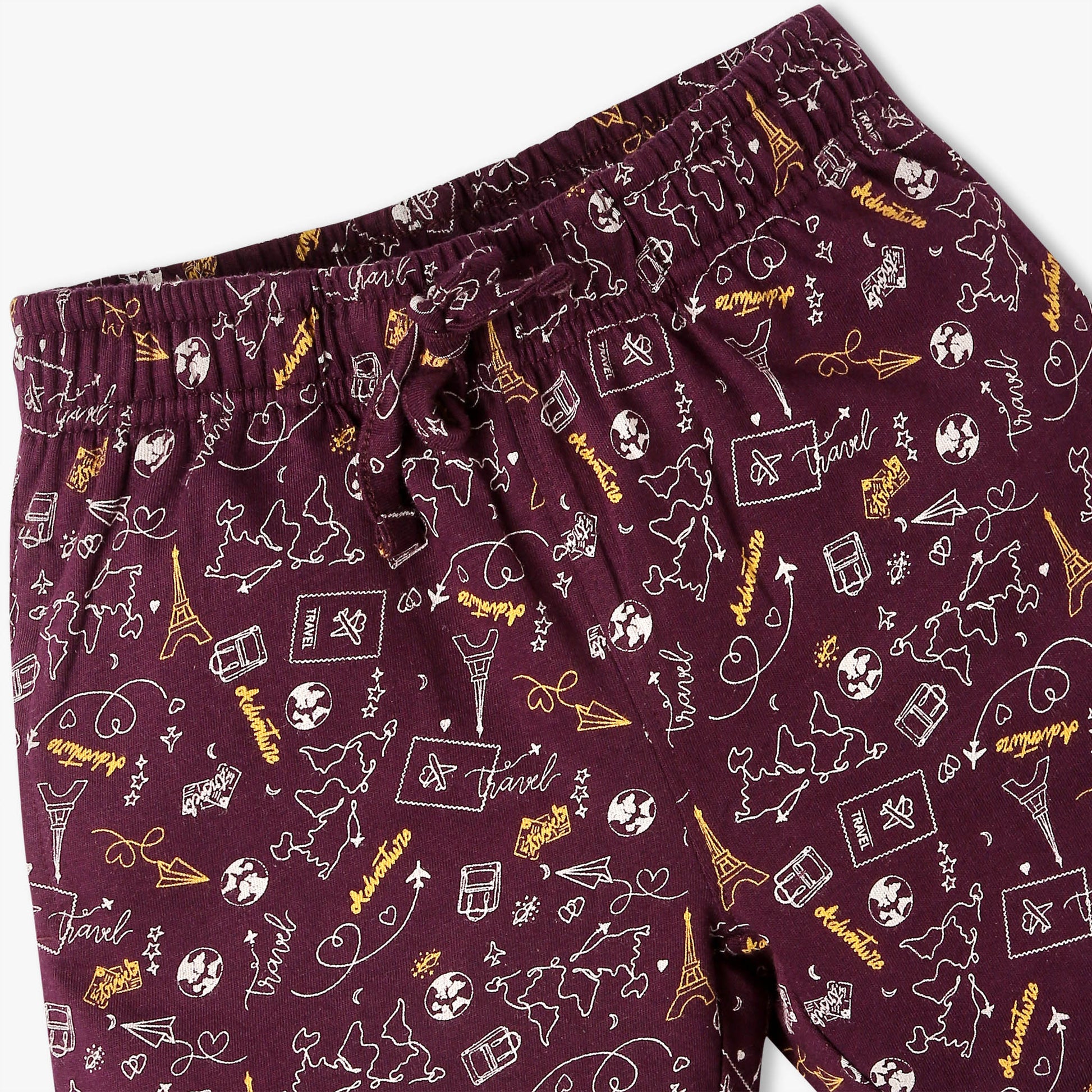 Boys Regular Fit All Over Print Crew Neck T-Shirt with Short Sleepwear Set