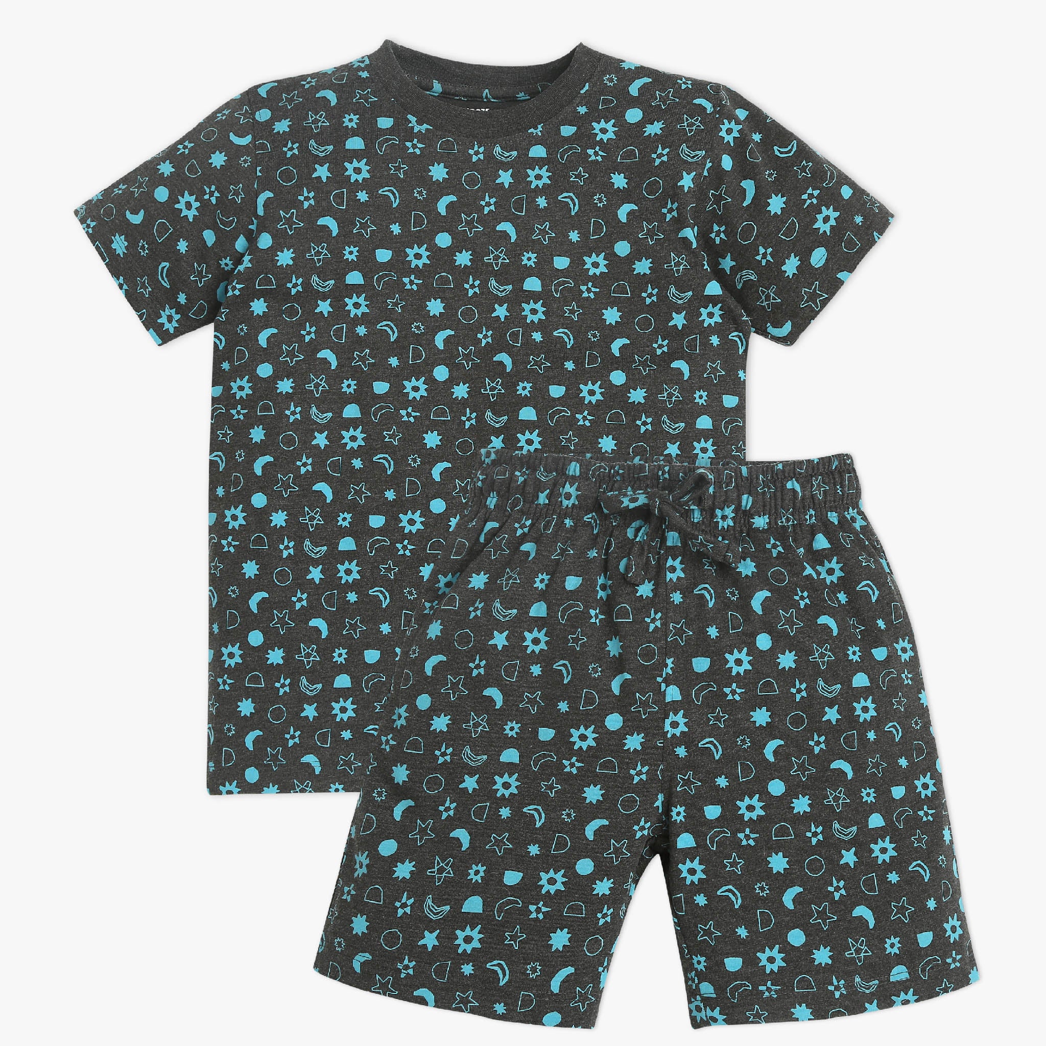 Boys Crew Neck Full Length Sleeve All Over Printed Sleepwear Set