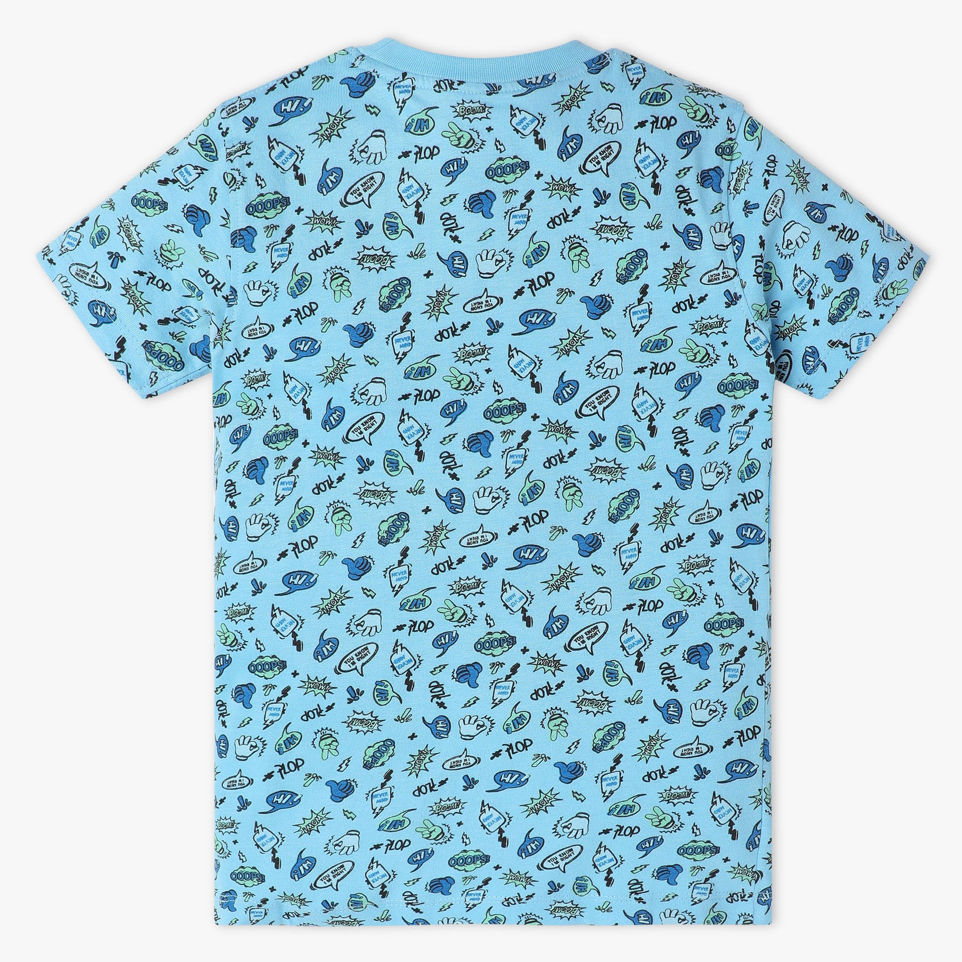 Boys Regular Fit All Over Print Crew Neck Full Sleeve T-Shirt with Trackpant Sleepwear Set