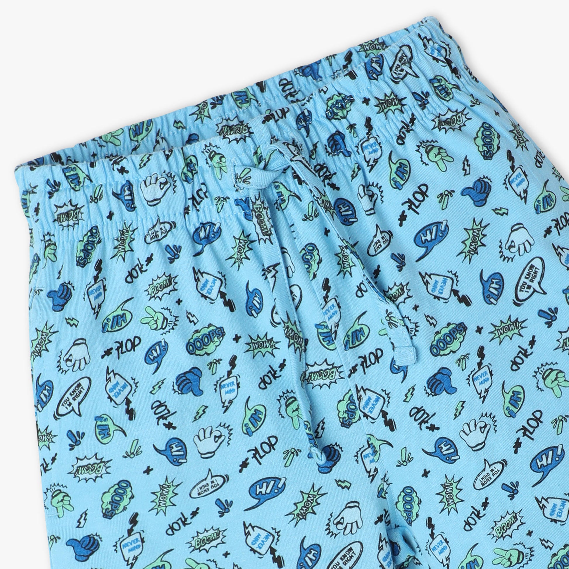 Boys Regular Fit All Over Print Crew Neck Full Sleeve T-Shirt with Trackpant Sleepwear Set