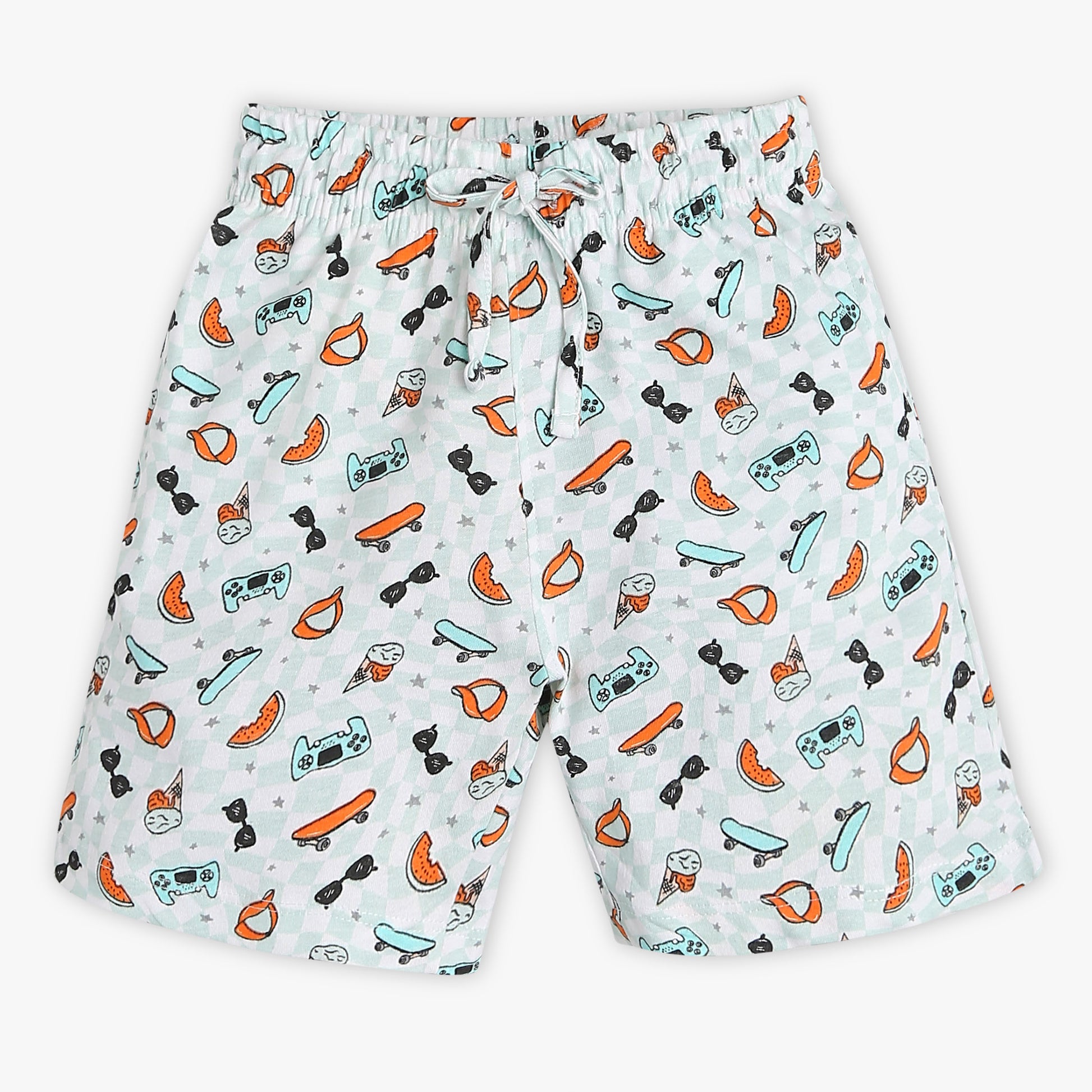 Boys Regular Fit All Over Print Crew Neck Full Sleeve T-Shirt with Trackpant Sleepwear Set