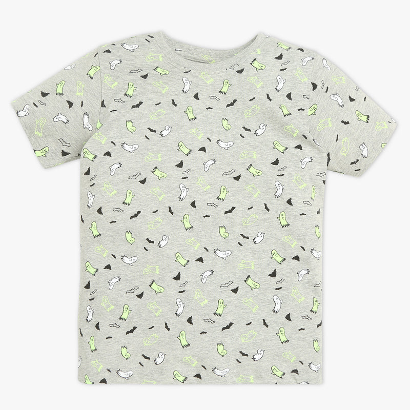 Boys Crew Neck Full Length Sleeve All Over Printed Sleepwear Set