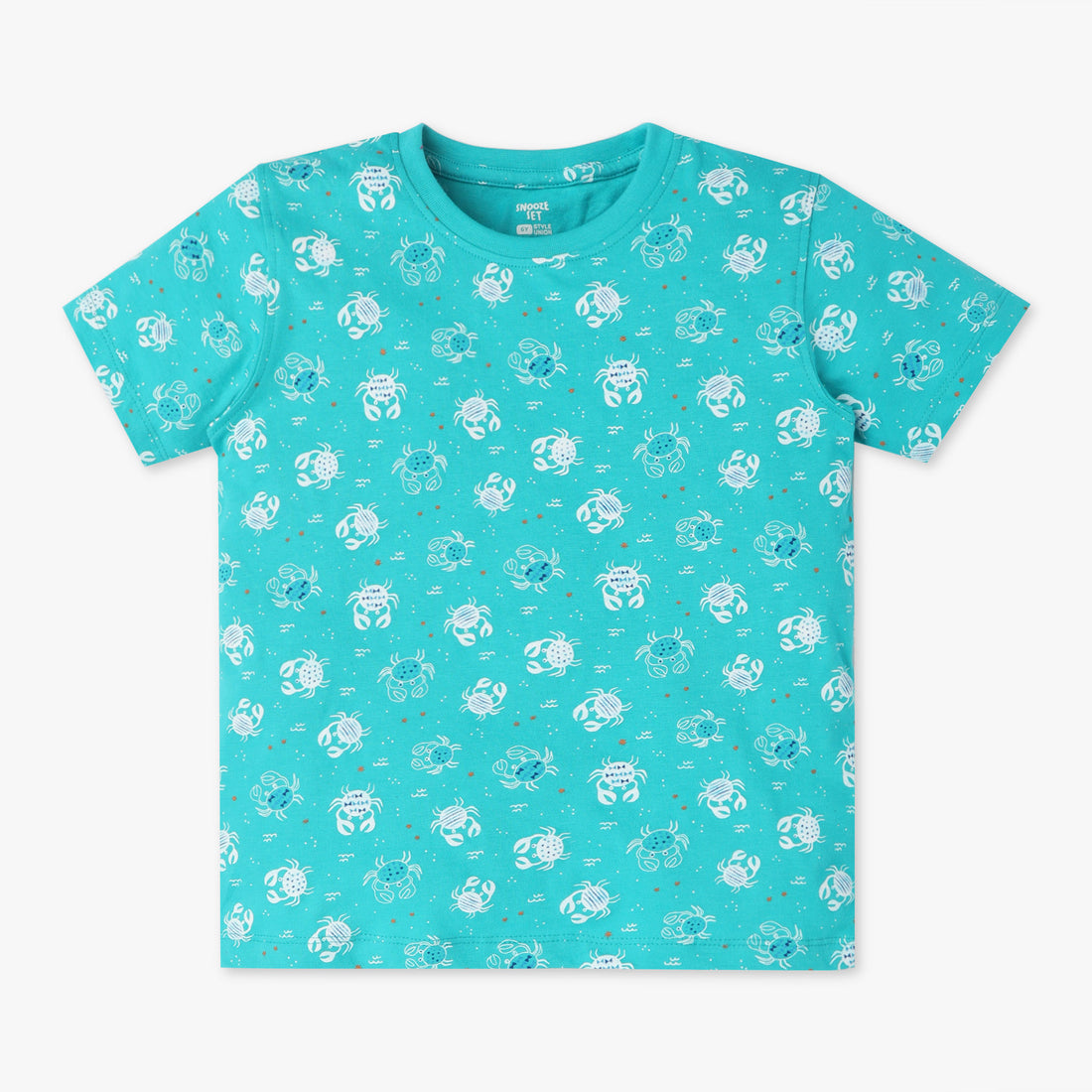 Boys Crew Neck Full Length Sleeve All Over Printed Sleepwear Set