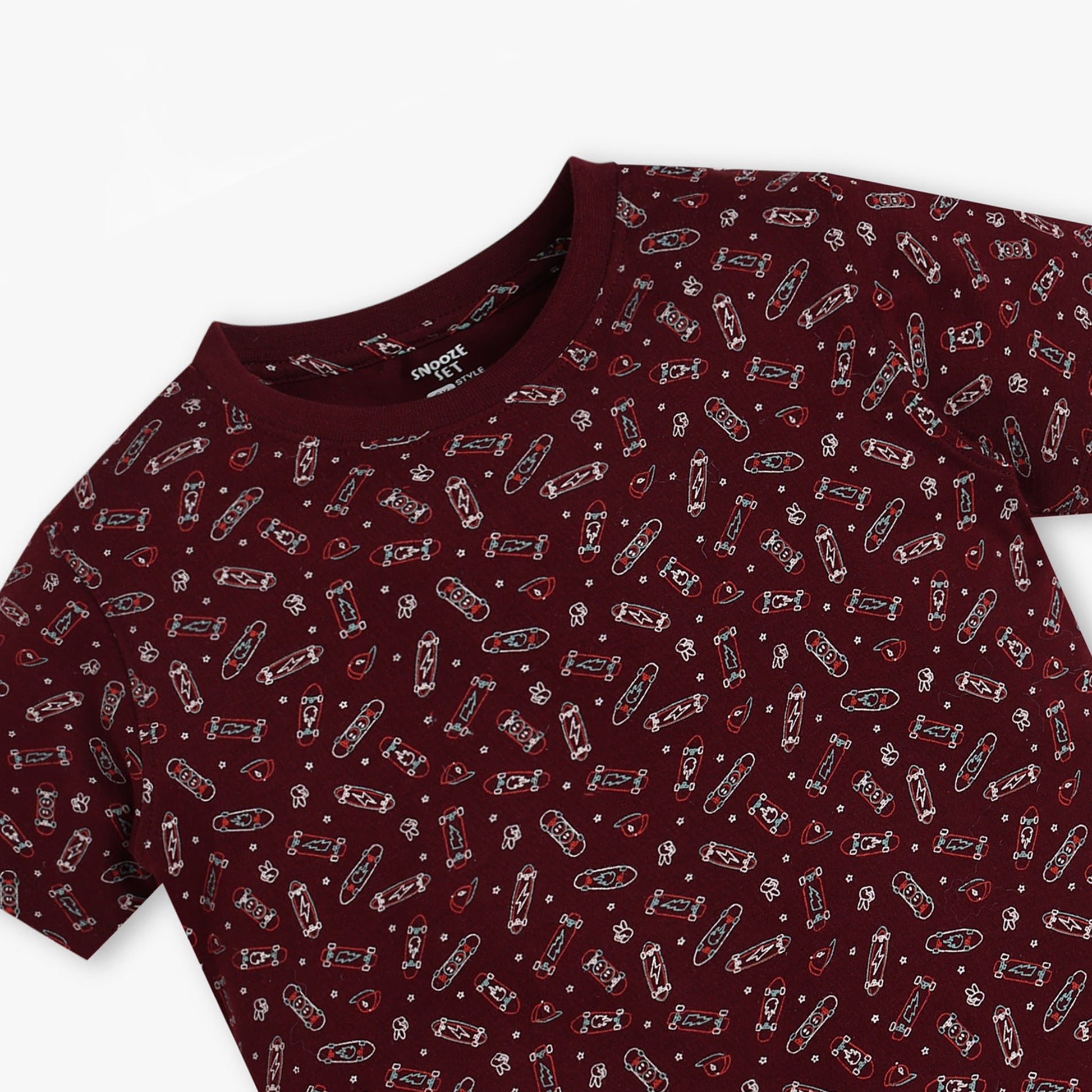 Boys All Over Print Sleepwear T-shirt with Short Set