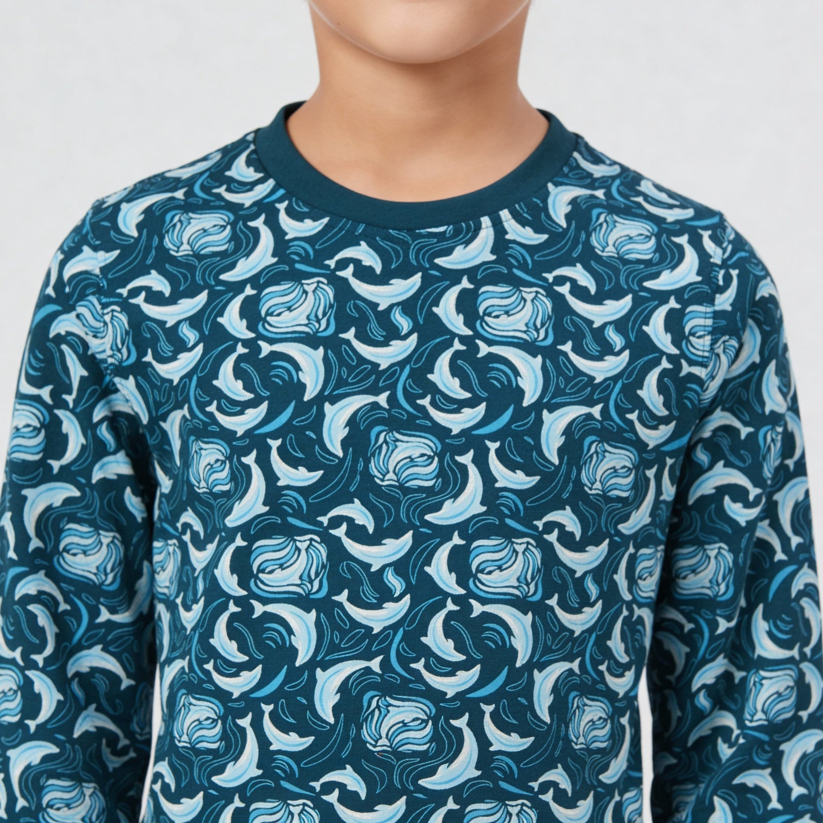 Cotton Printed Full Sleeve T-Shirt with Track Pant Sleepwear Set