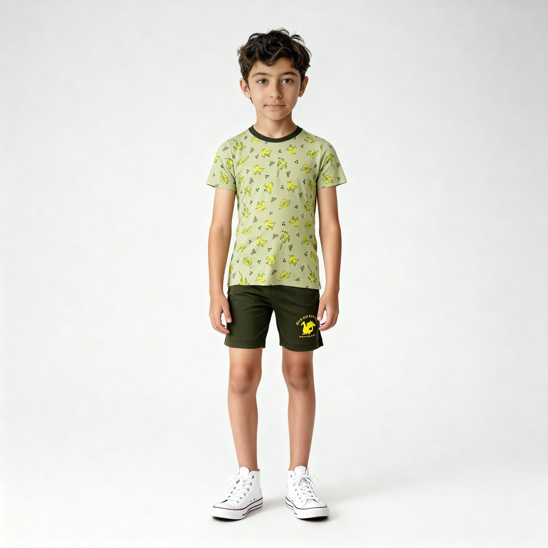 Boys Cotton Graphic T-Shirt with Track Pant Sleepwear Set