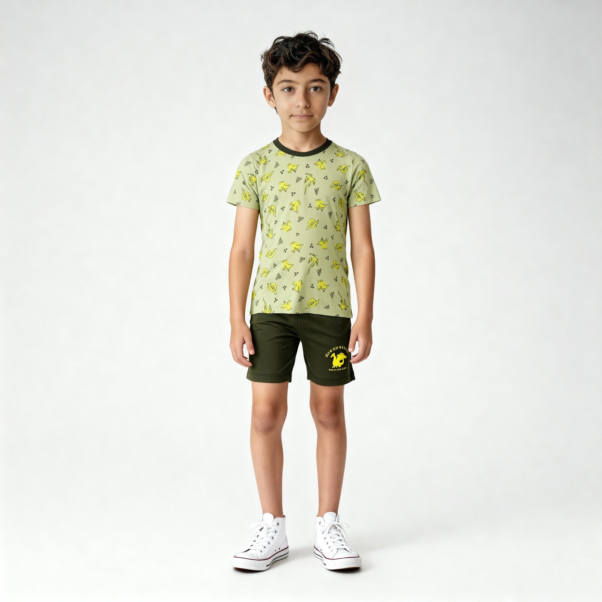 Boys Cotton Graphic T-Shirt with Track Pant Sleepwear Set