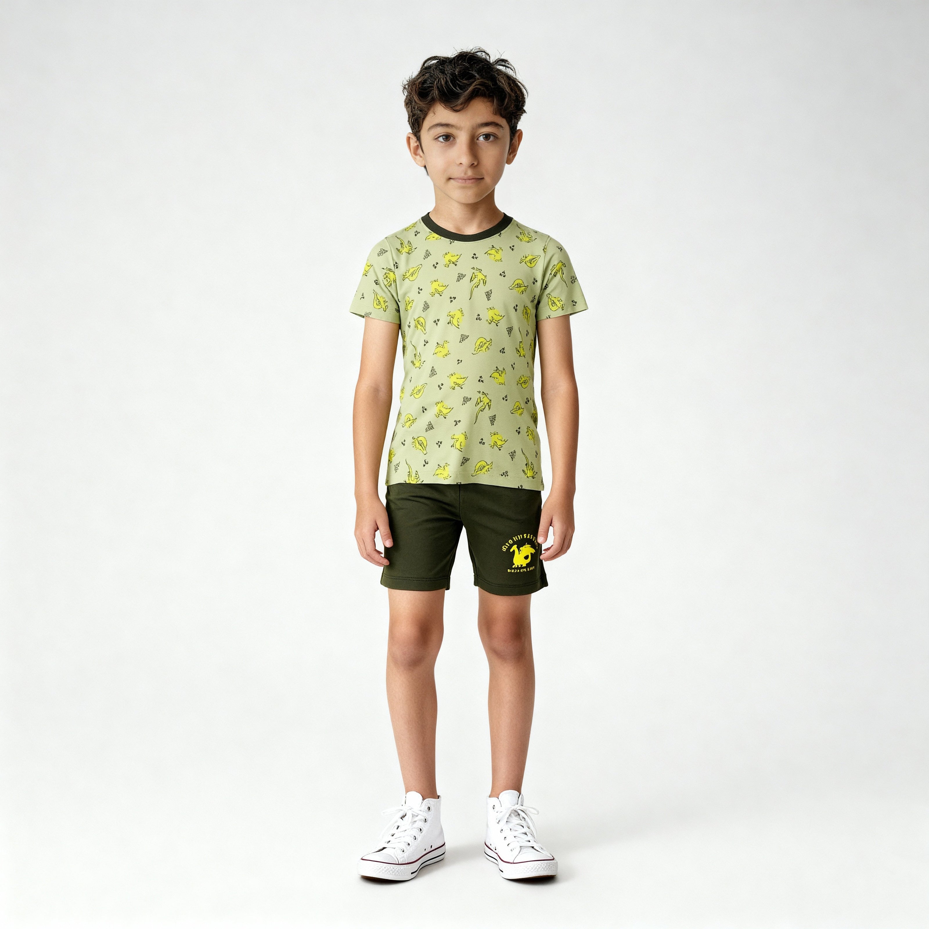 Boys Cotton Graphic T-Shirt with Track Pant Sleepwear Set