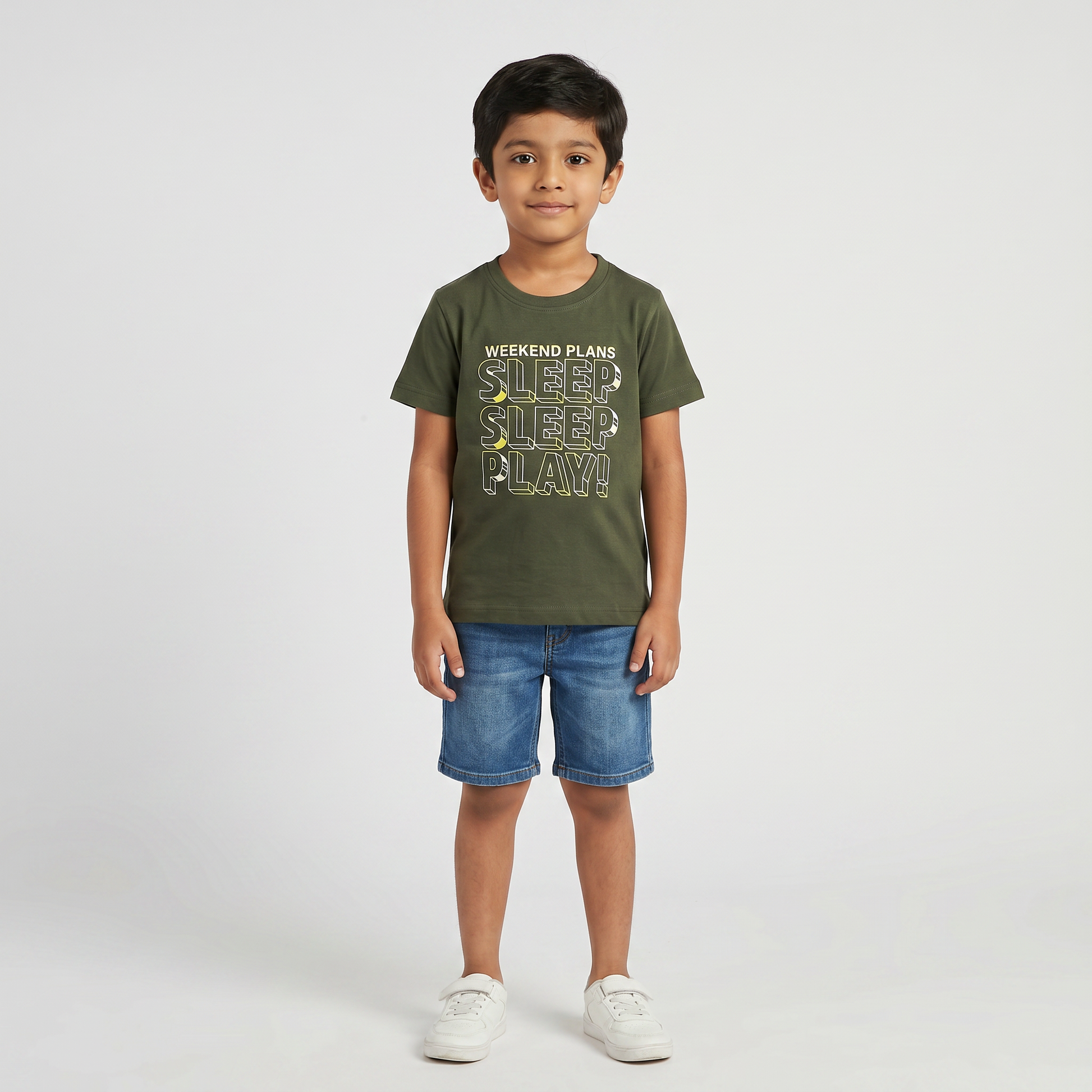 Boys Cotton Printed T-Shirt with Shorts Sleepwear Set