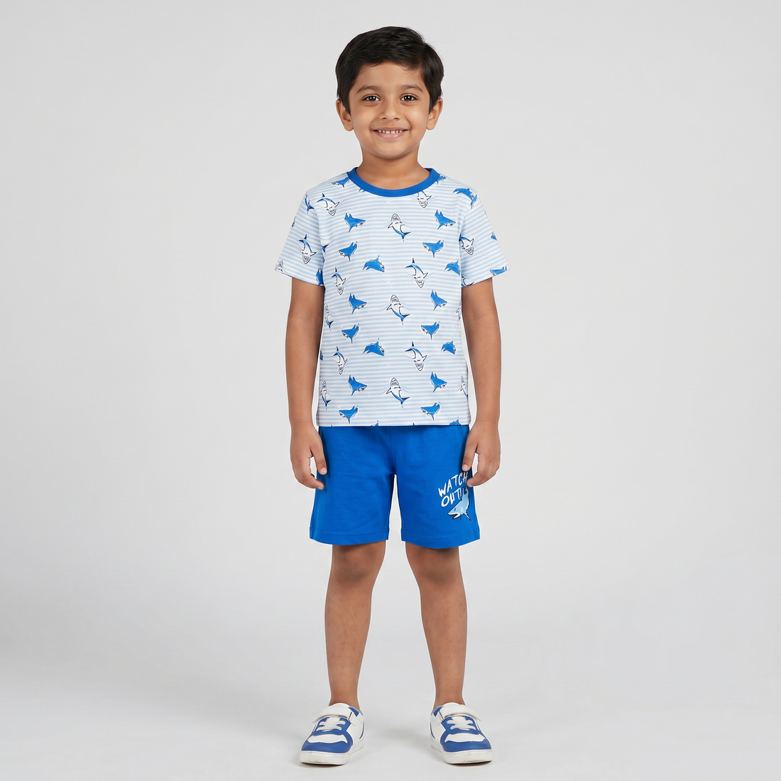 Boys Cotton Printed T-Shirt with Shorts Sleepwear Set