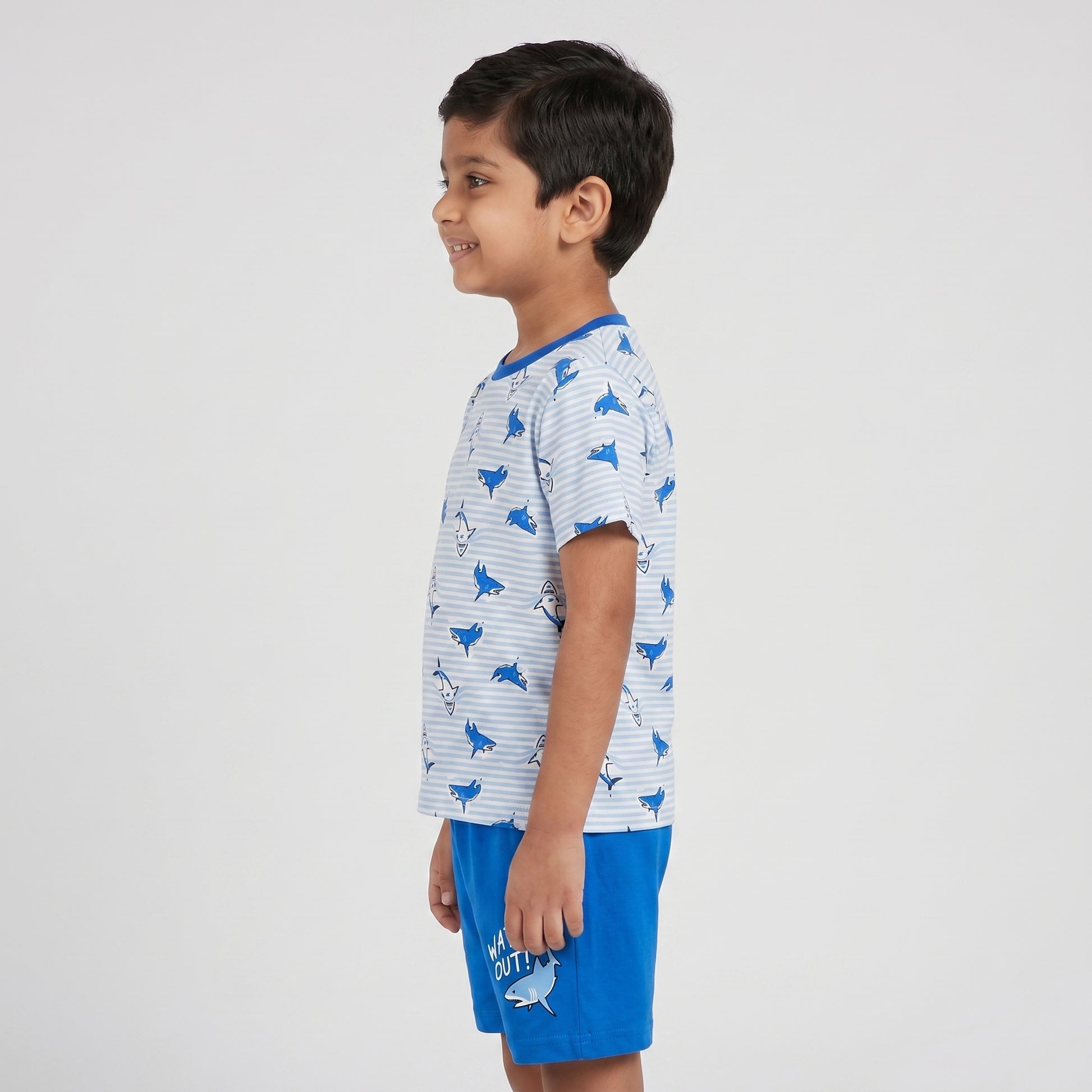 Boys Cotton Printed T-Shirt with Shorts Sleepwear Set