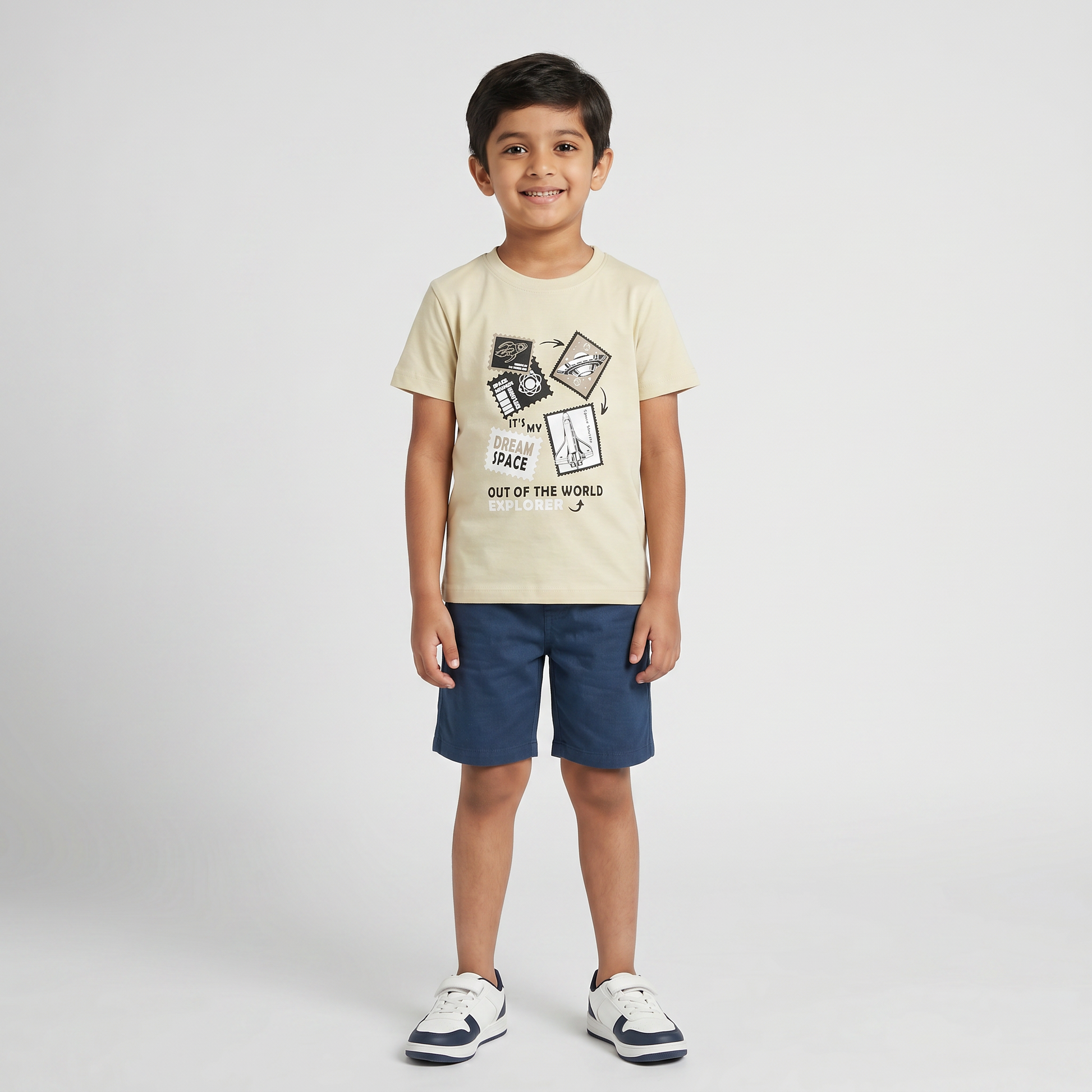 Boys Cotton Printed T-Shirt with Shorts Sleepwear Set