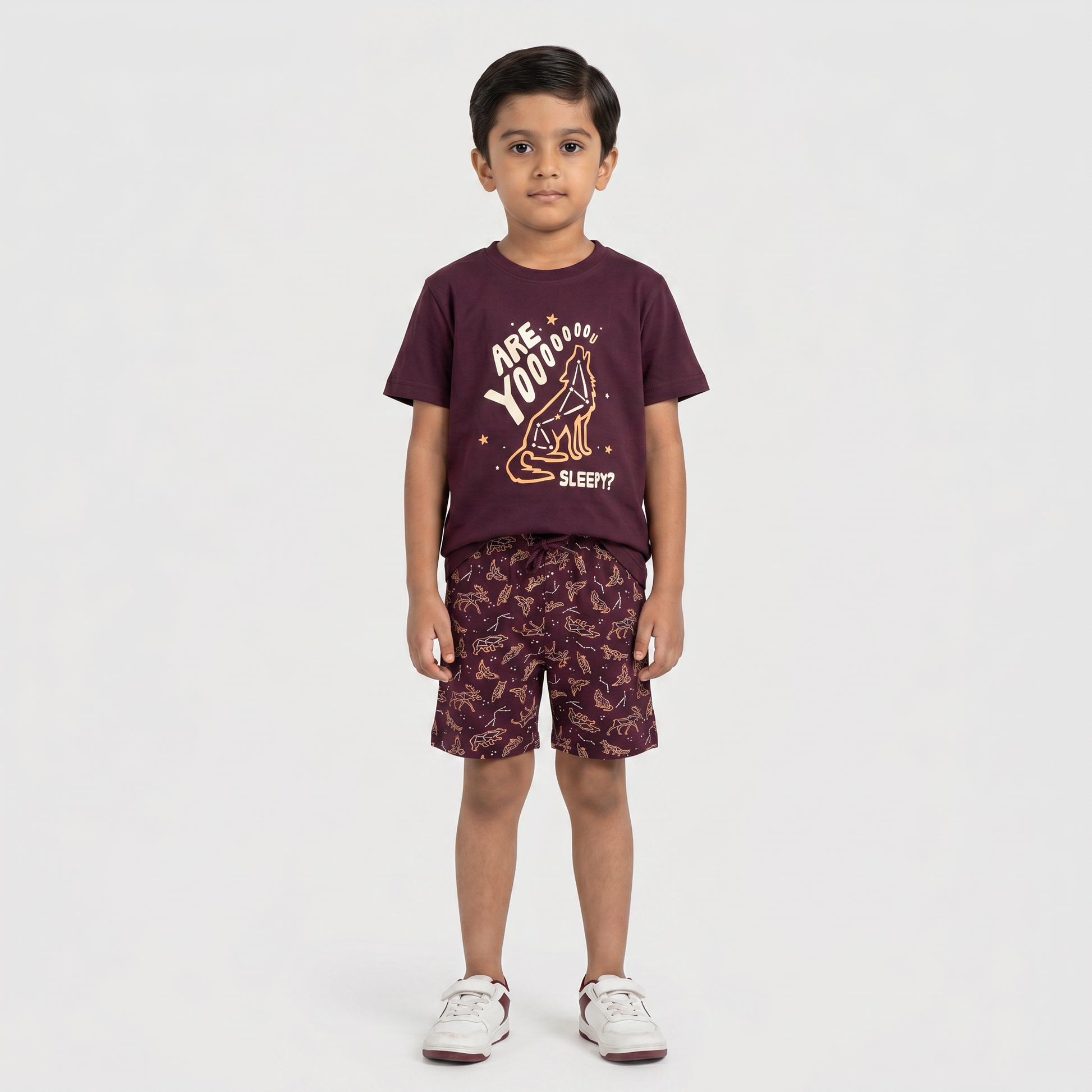 Boys Cotton Printed T-Shirt with Short Set