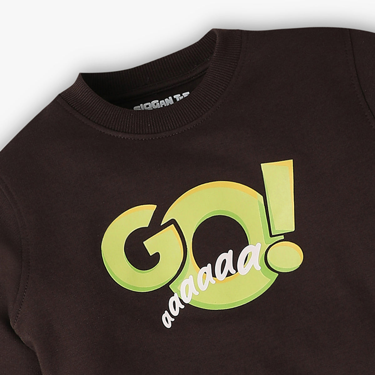 Boys Printed Full Sleeve Crew Neck Slogan Sweat Tee
