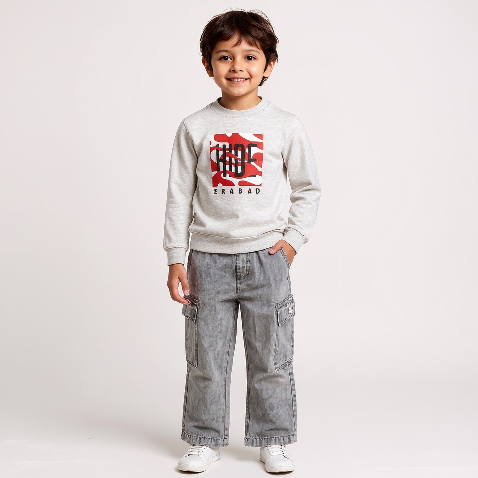 Boys Printed Slogan Sweat Tee