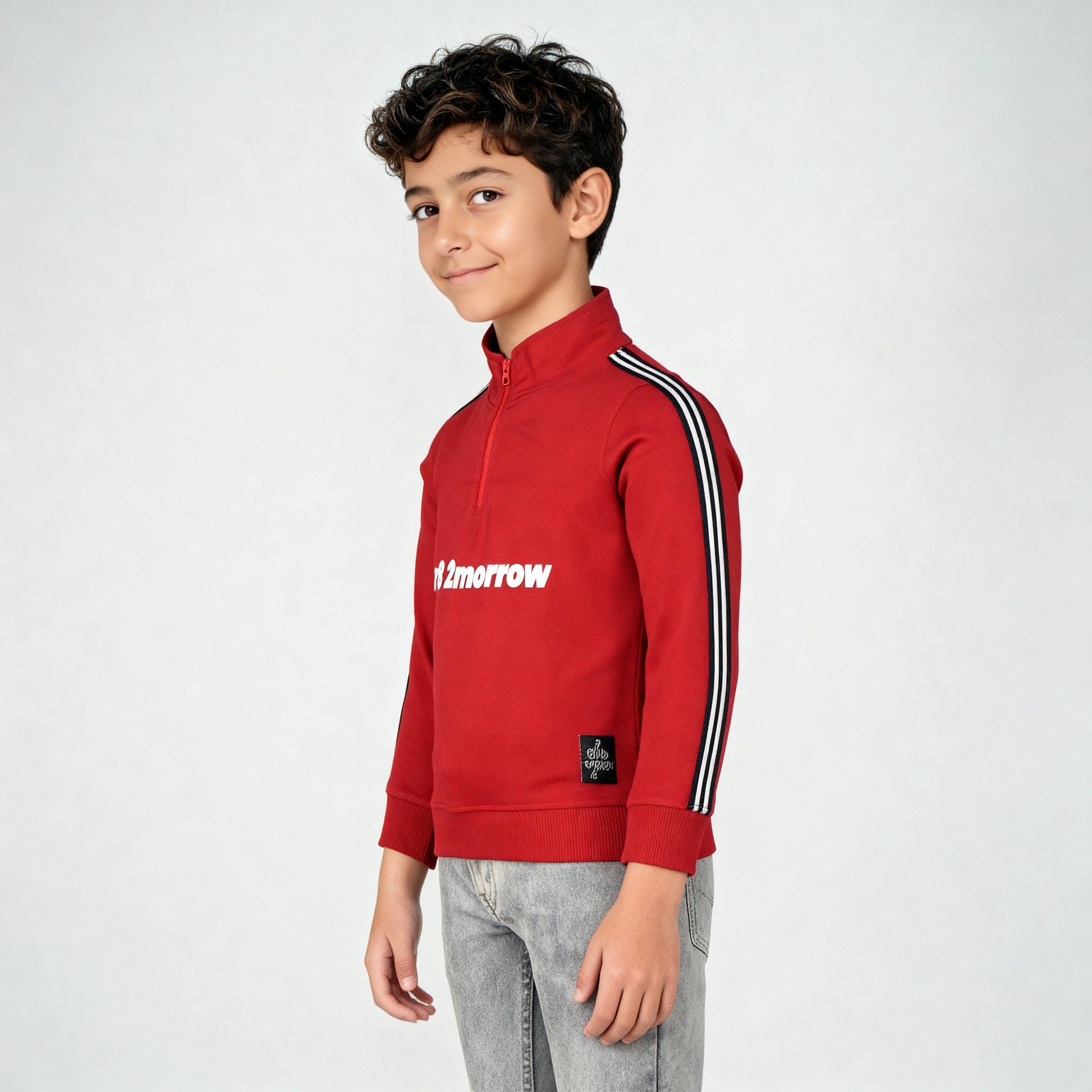 Boys Cotton High Neck Pop Sweat Tee