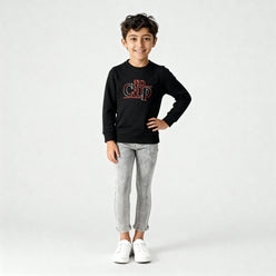 Boys Printed Crew Neck Slogan Sweat Tee