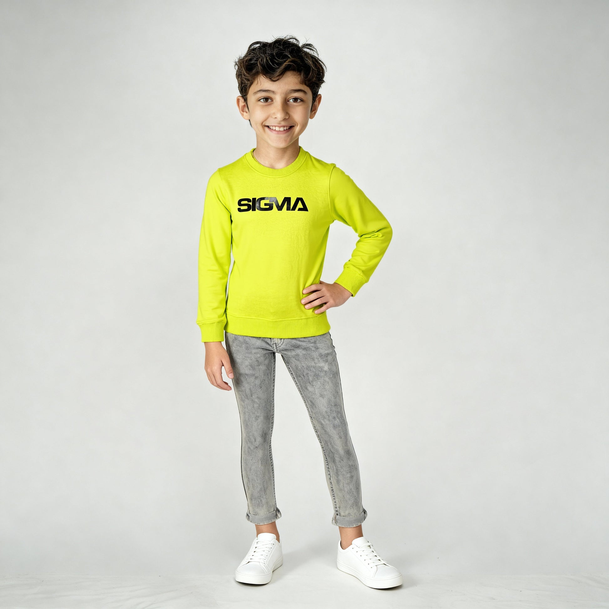 Boys Printed Crew Neck Slogan Sweat Tee