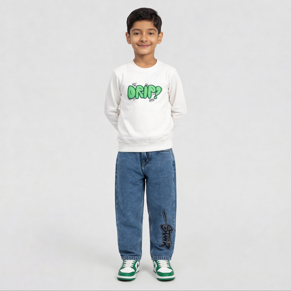 Boys Printed Slogan Sweat Tee